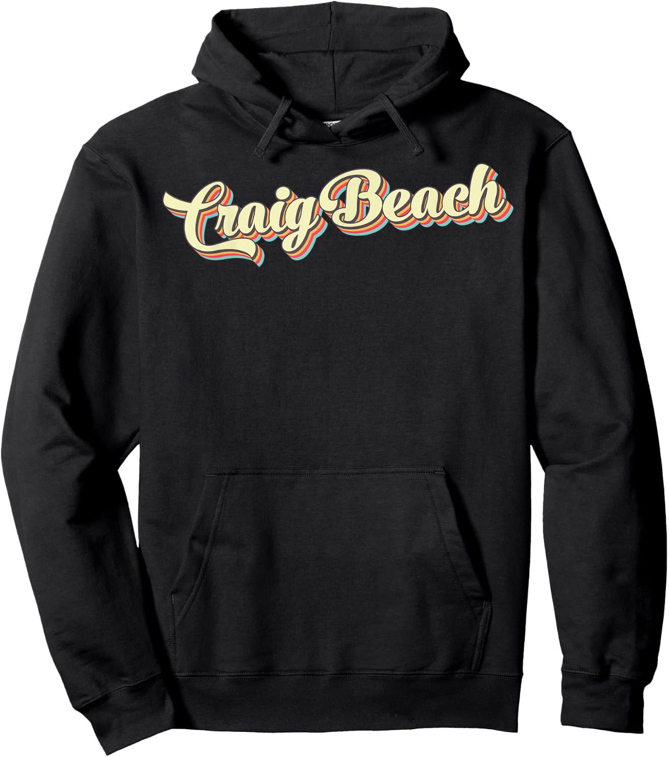 Craig Beach Retro Art Baseball Font Vintage Women Kids Hoodie - Hoodie | Black