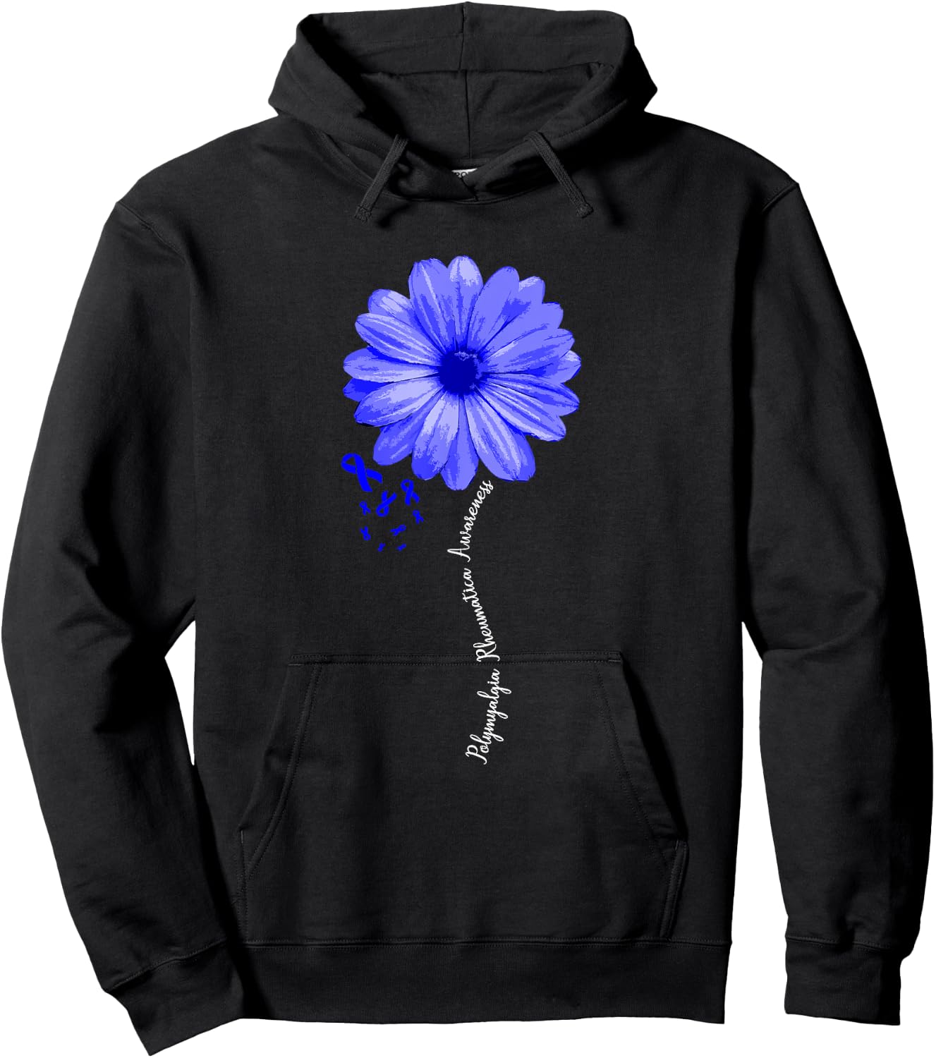 Polymyalgia Rheumatica Awareness Warrior Pretty Ribbon Hoodie - Hoodie | Black