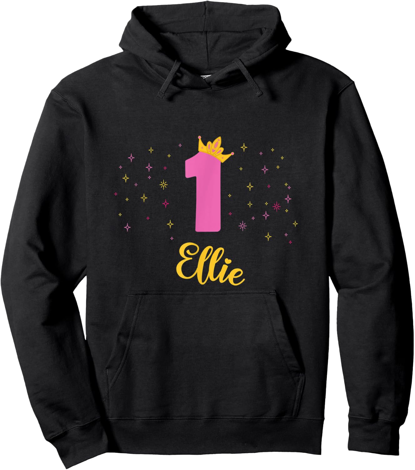 ELLIE First Birthday Novelty Girls Custom Name Hoodie - Hoodie | Black