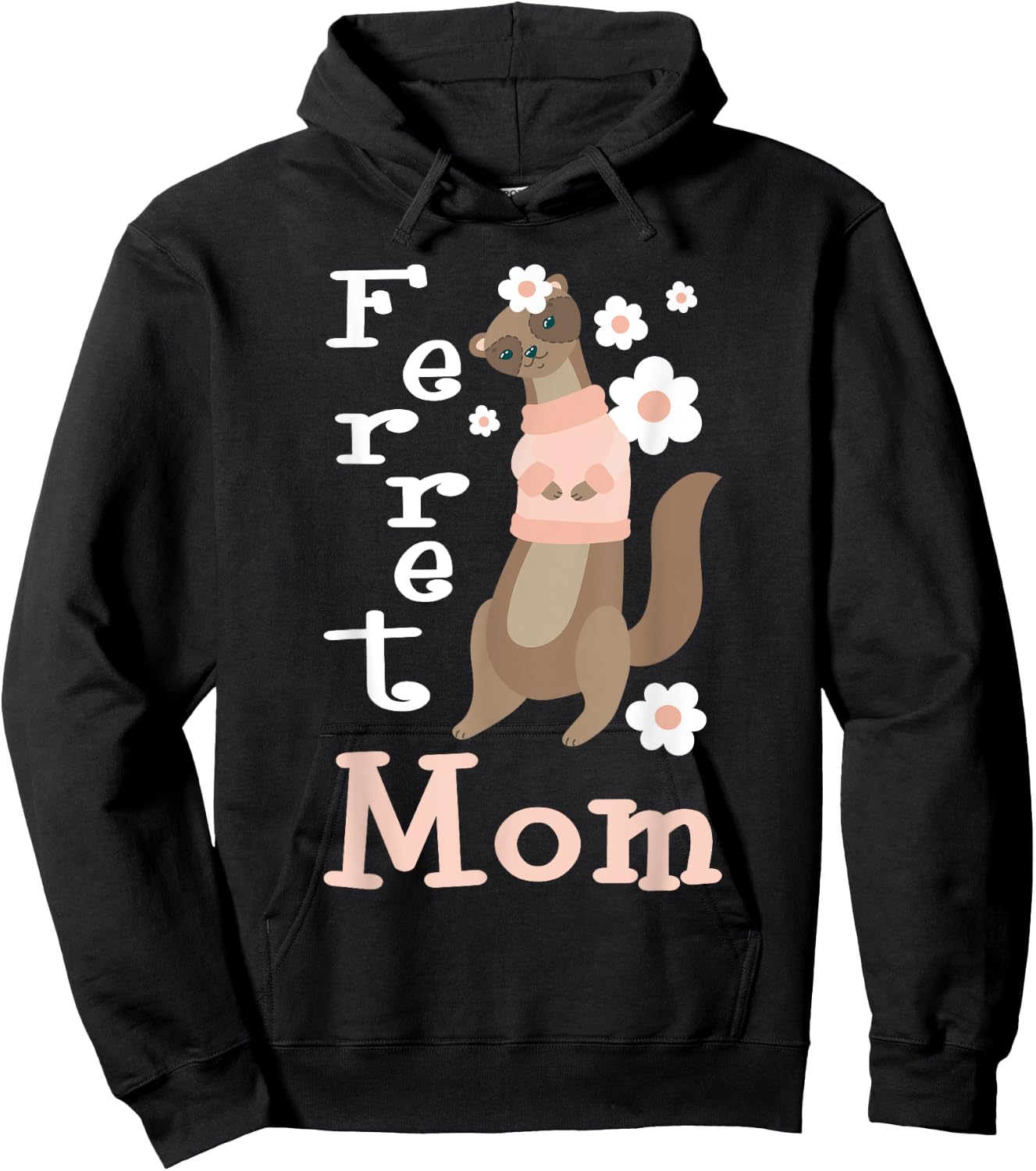 Ferret Mom - Zoo Animal Ferret Lover Hoodie - Hoodie | Black