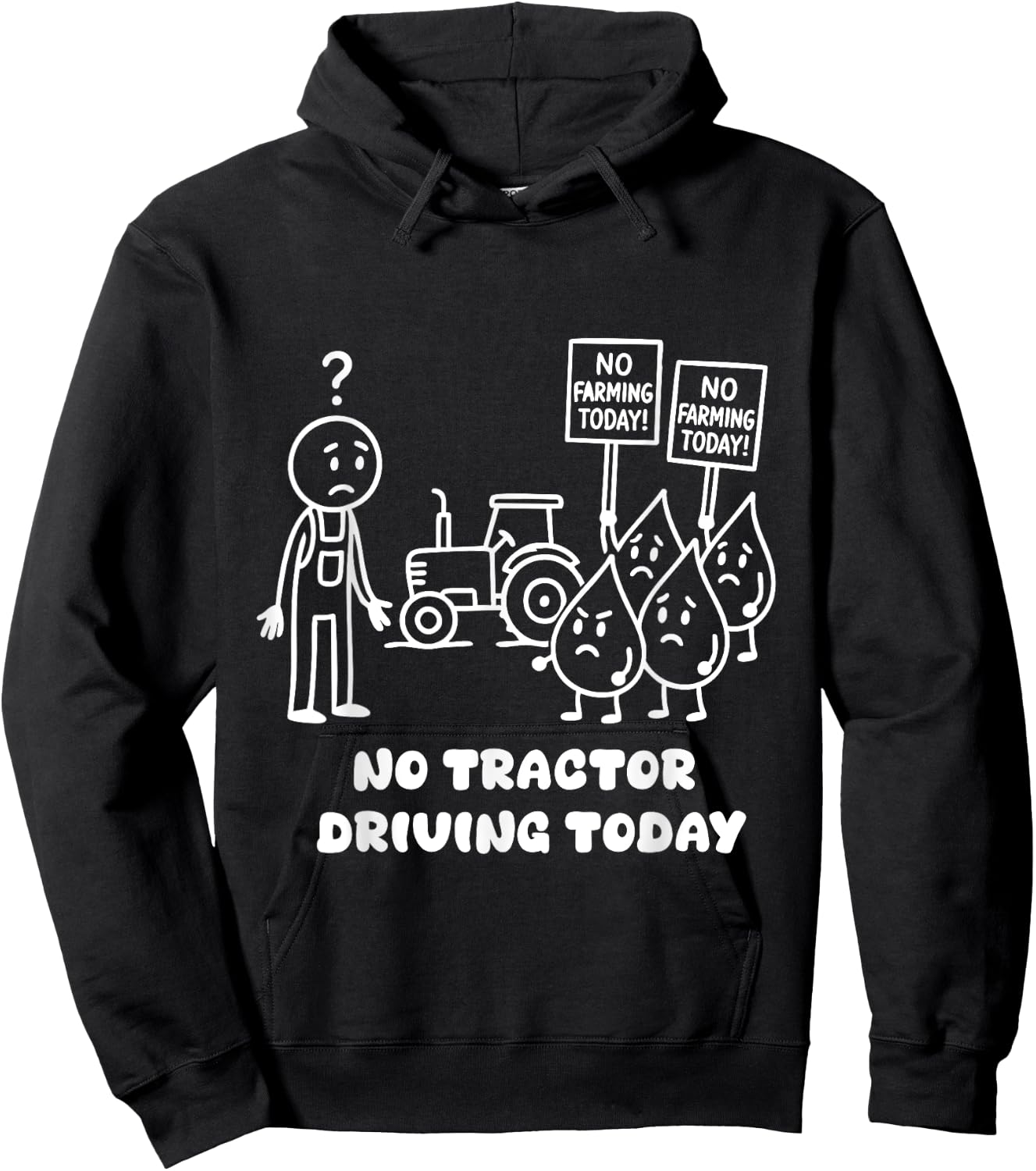 No Tractor Driving Today Farmer Farming Dad Men Grandpa Hoodie - Hoodie | Black