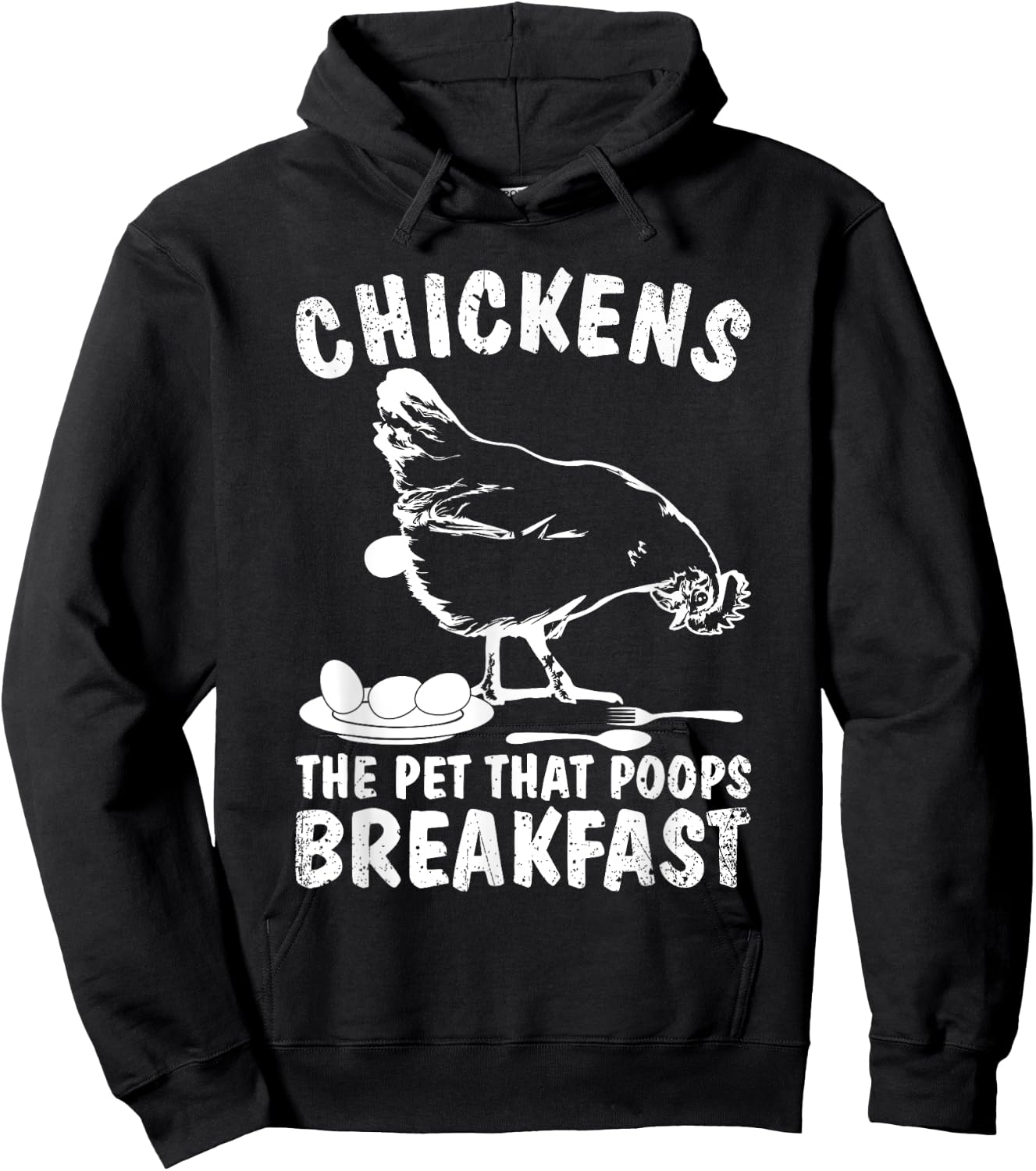 Funny Chickens Pet Poop Breakfast Backyard Farmer Hoodie - Hoodie | Black