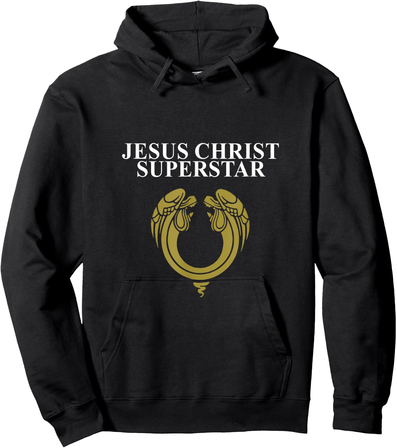 Andrew Lloyd Webber Official 'Jesus Christ Superstar' 1970 Classic Logo Brown Adult X-Small Classic Fit Short Sleeve Cotton Hoodie - Hoodie | Black