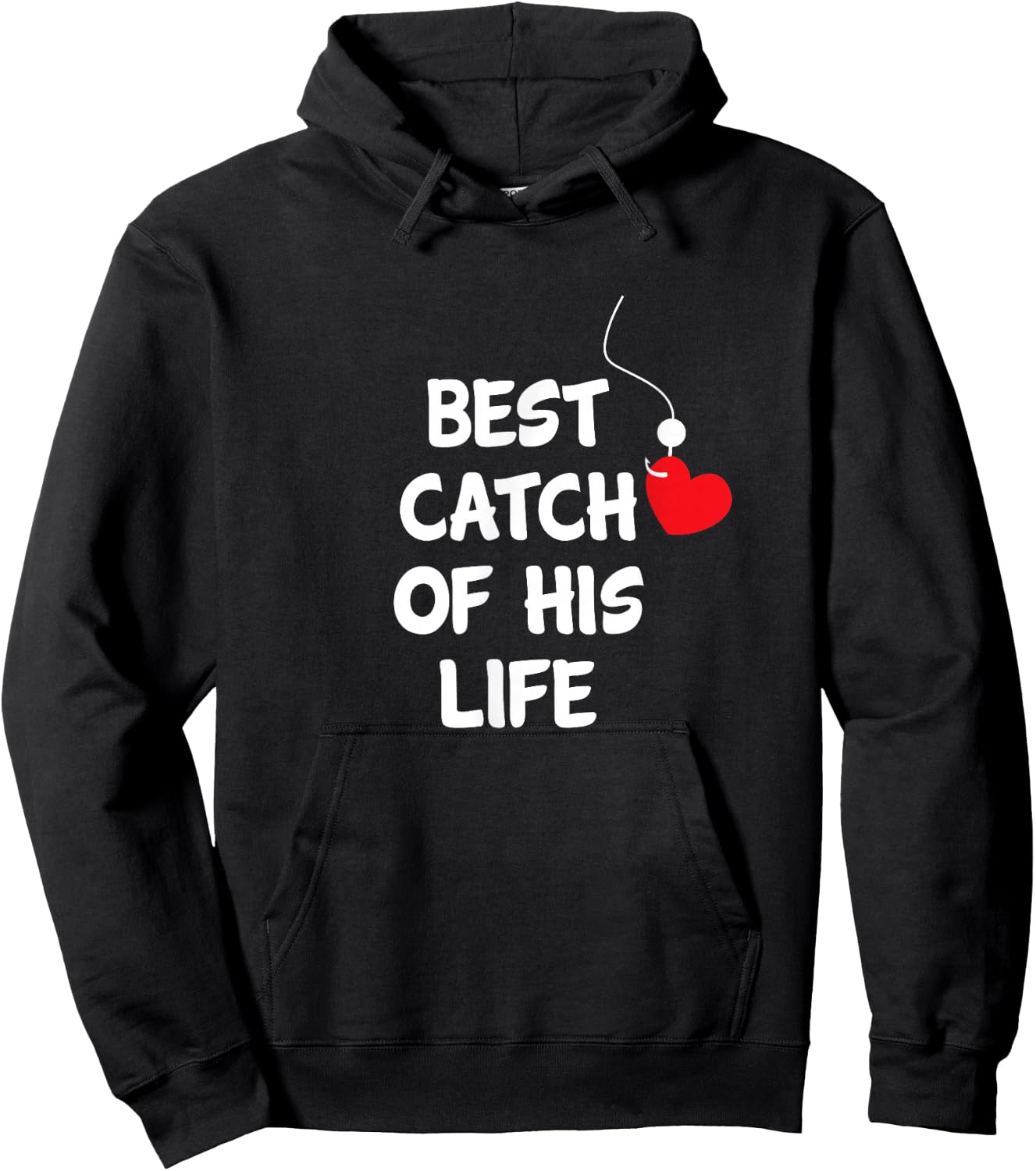 Funny Matching Gifts Fishing Couples Best Catch Of His Life Hoodie - Hoodie | Black