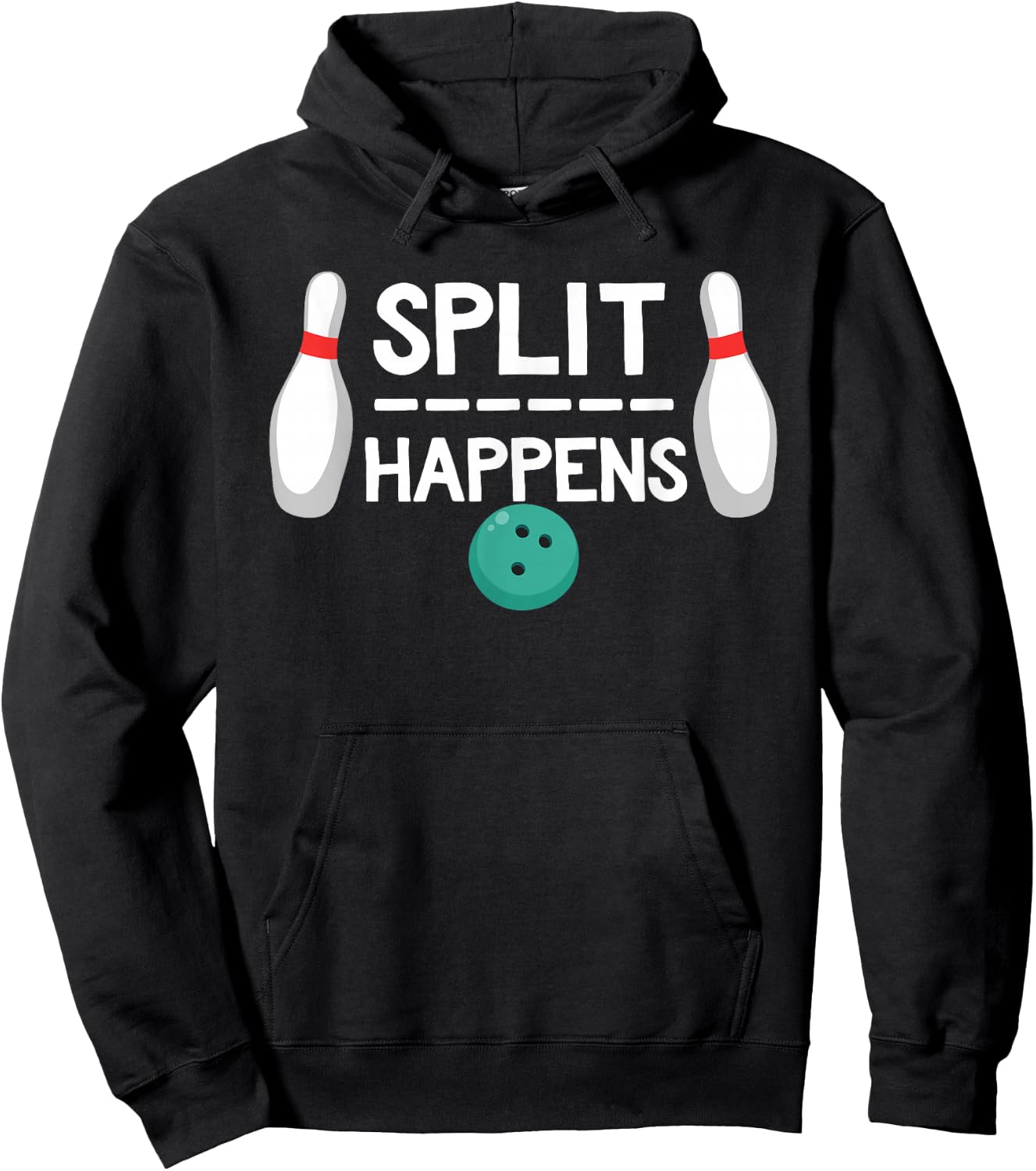 Split Happens Shirt Bowling Hoodie - Hoodie | Black