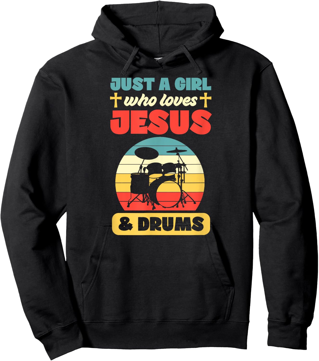 Just A Girl Who Loves Jesus And Drums Christian Drummer Hoodie - Hoodie | Black
