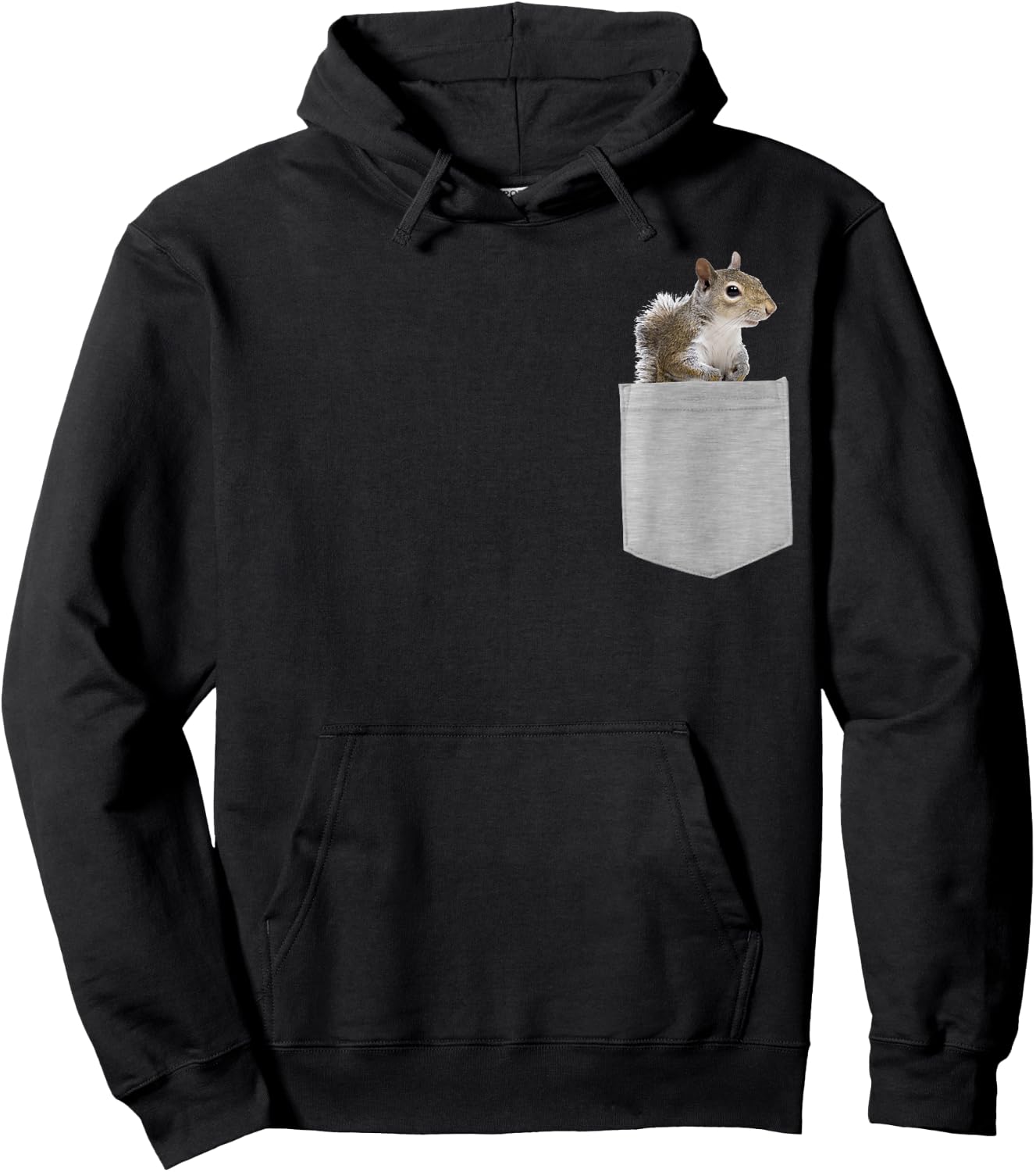 Animal in Your Pocket Grey Squirrel Hoodie - Hoodie | Black