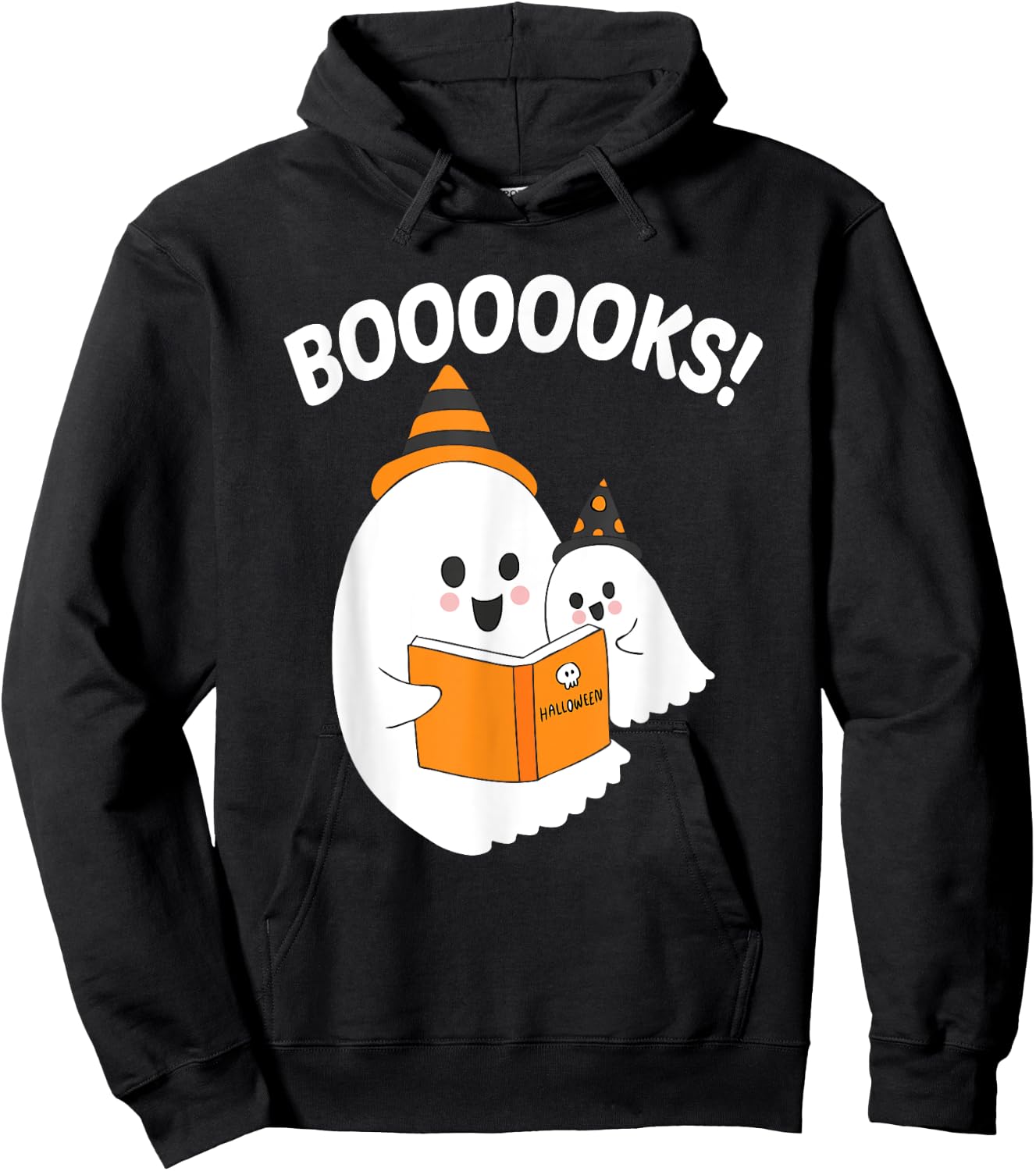 Ghostly Tales BOOOOOOKS! Reading Ghosts Halloween Teacher Women Kids Hoodie - Hoodie | Black