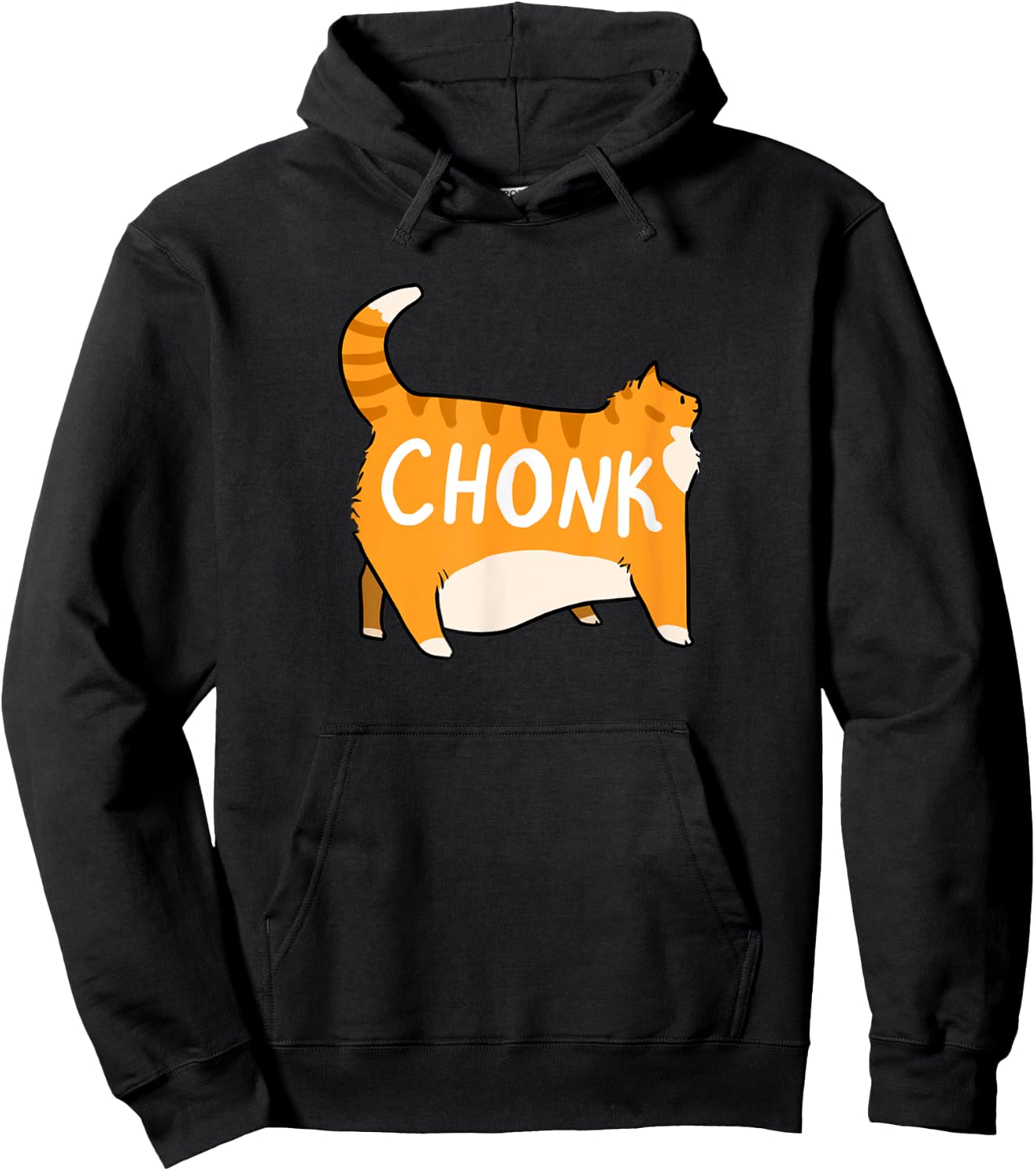 Funny Chonky Orange Tabby Cat Design Hoodie - Hoodie | Black