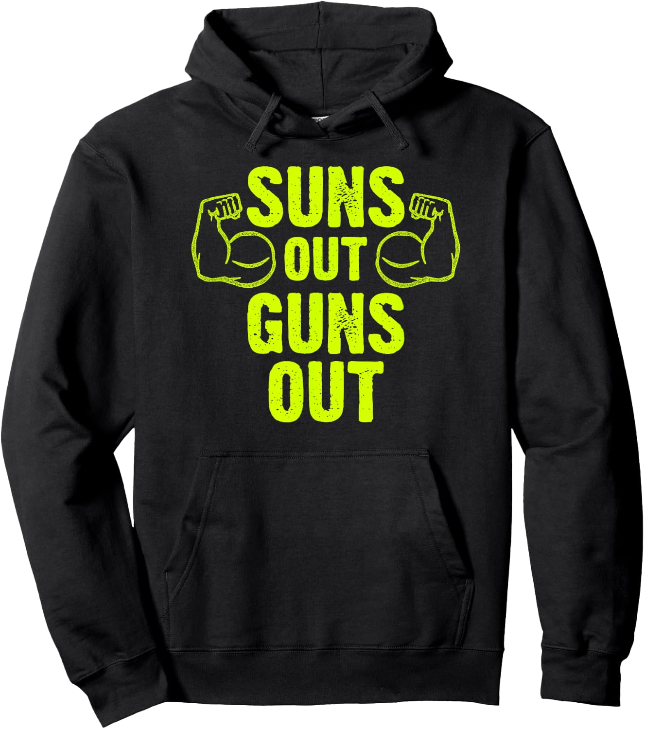 Trendy Suns Out Guns Out Muscles lyrics Hoodie - Hoodie | Black