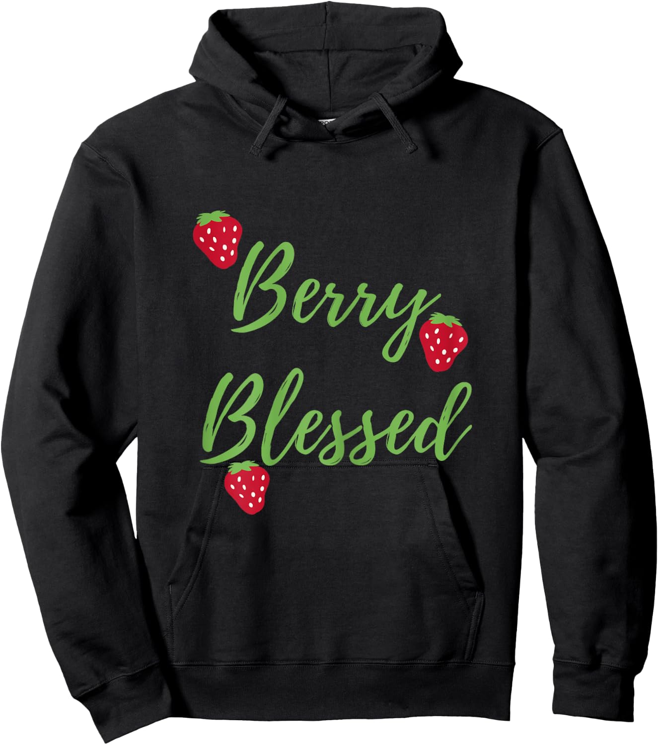Berry Blessed, Blessed and Berries, Blessed, Strawberries Hoodie - Hoodie | Black