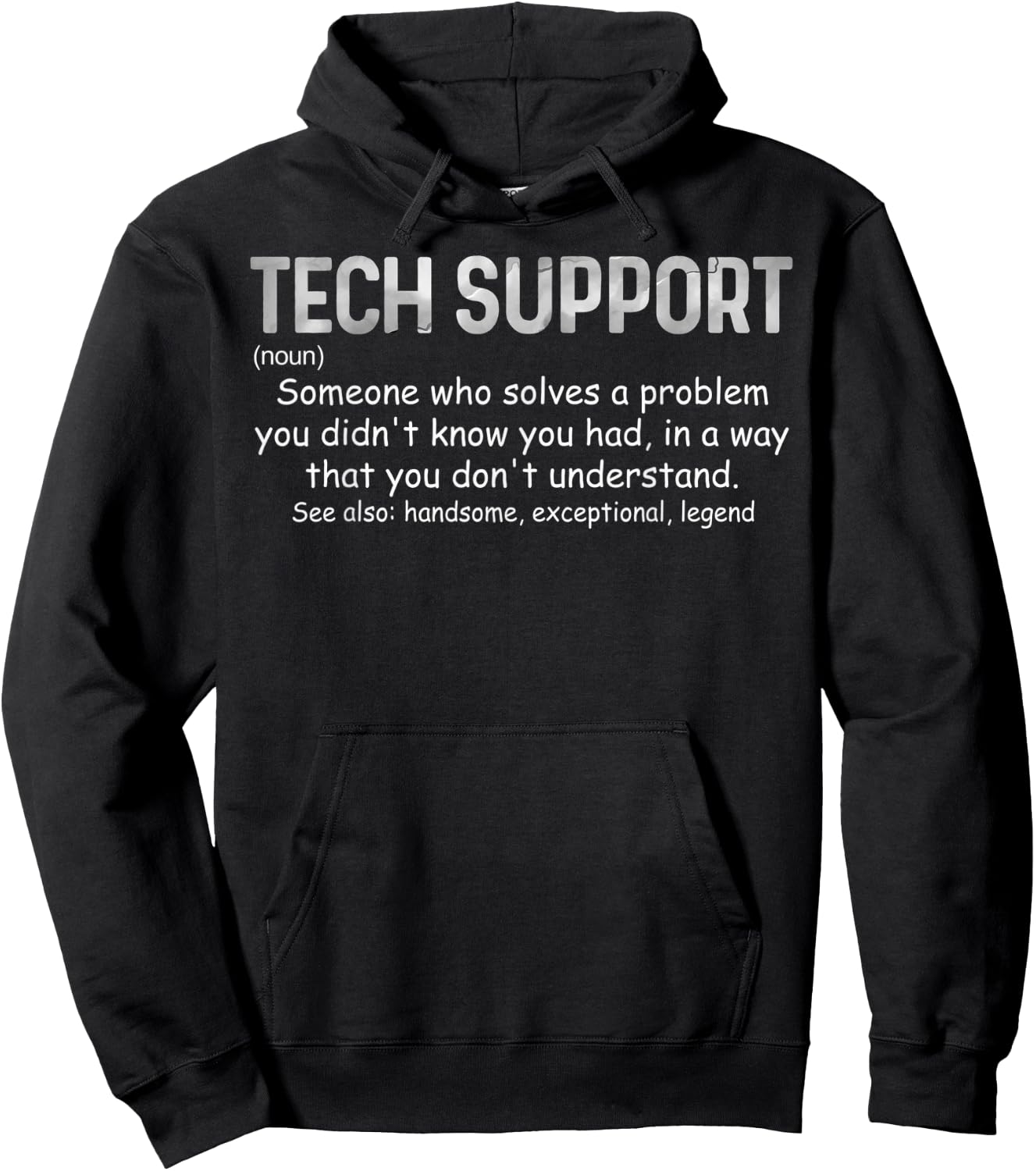 Tech Support Definition Funny IT Computer Nerd Fun Hoodie - Hoodie | Black