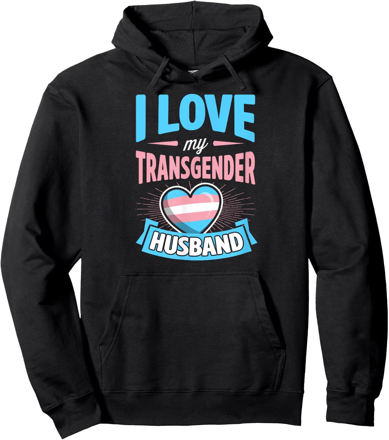 I Love My Transgender Husband Matching Trans Couple Cute Hoodie - Hoodie | Black