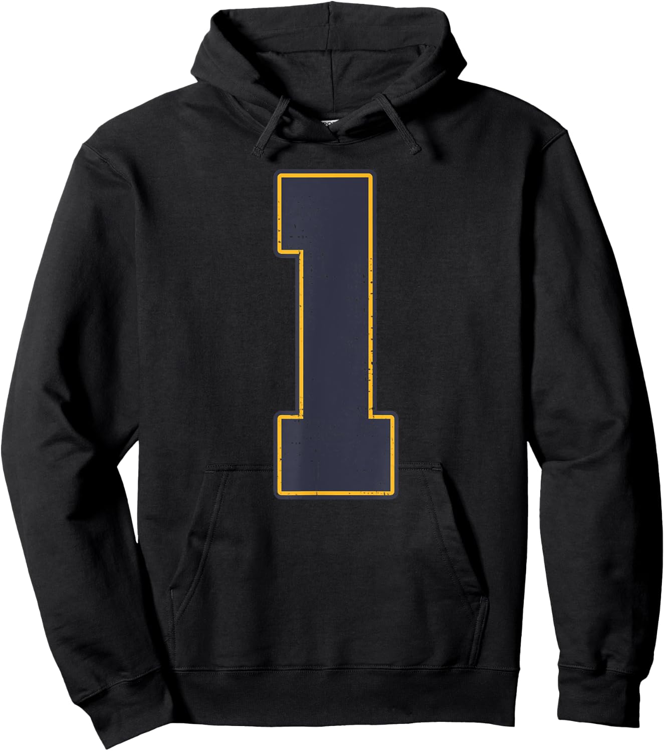 #1 Outline Number 1 Varsity Fan Sports Team Red Jersey Hoodie - Hoodie | Black
