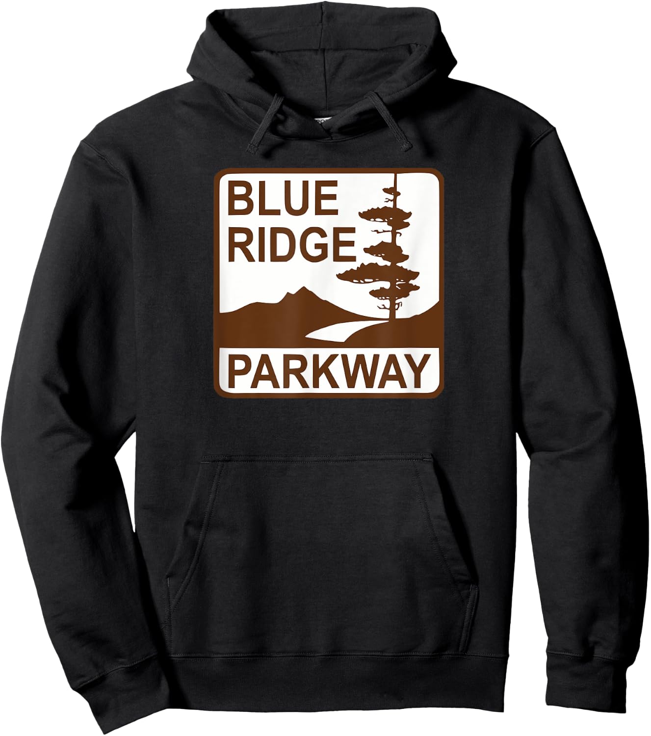 Blue Ridge Parkway Road Sign Hoodie - Hoodie | Black