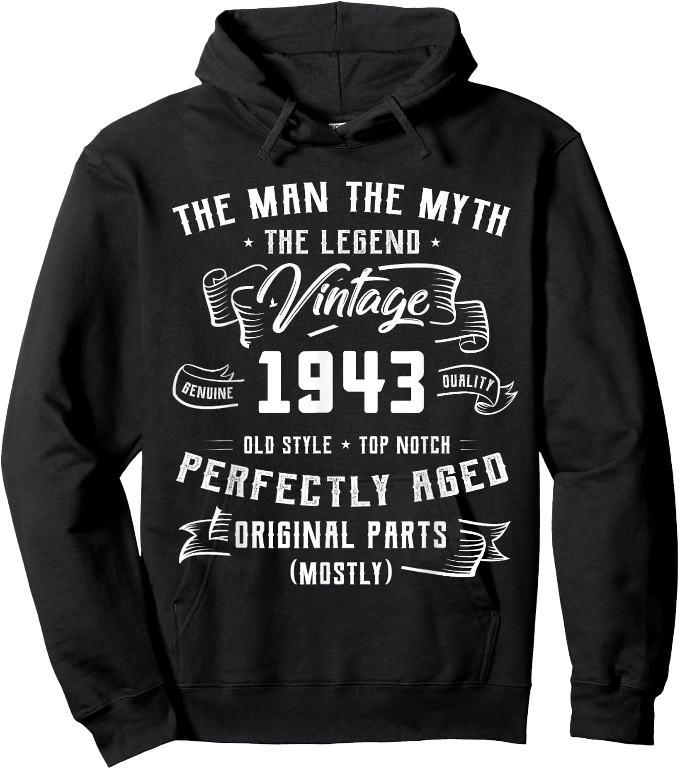 Man Myth Legend 1943 81st Birthday For 81 Years Old Hoodie - Hoodie | Black