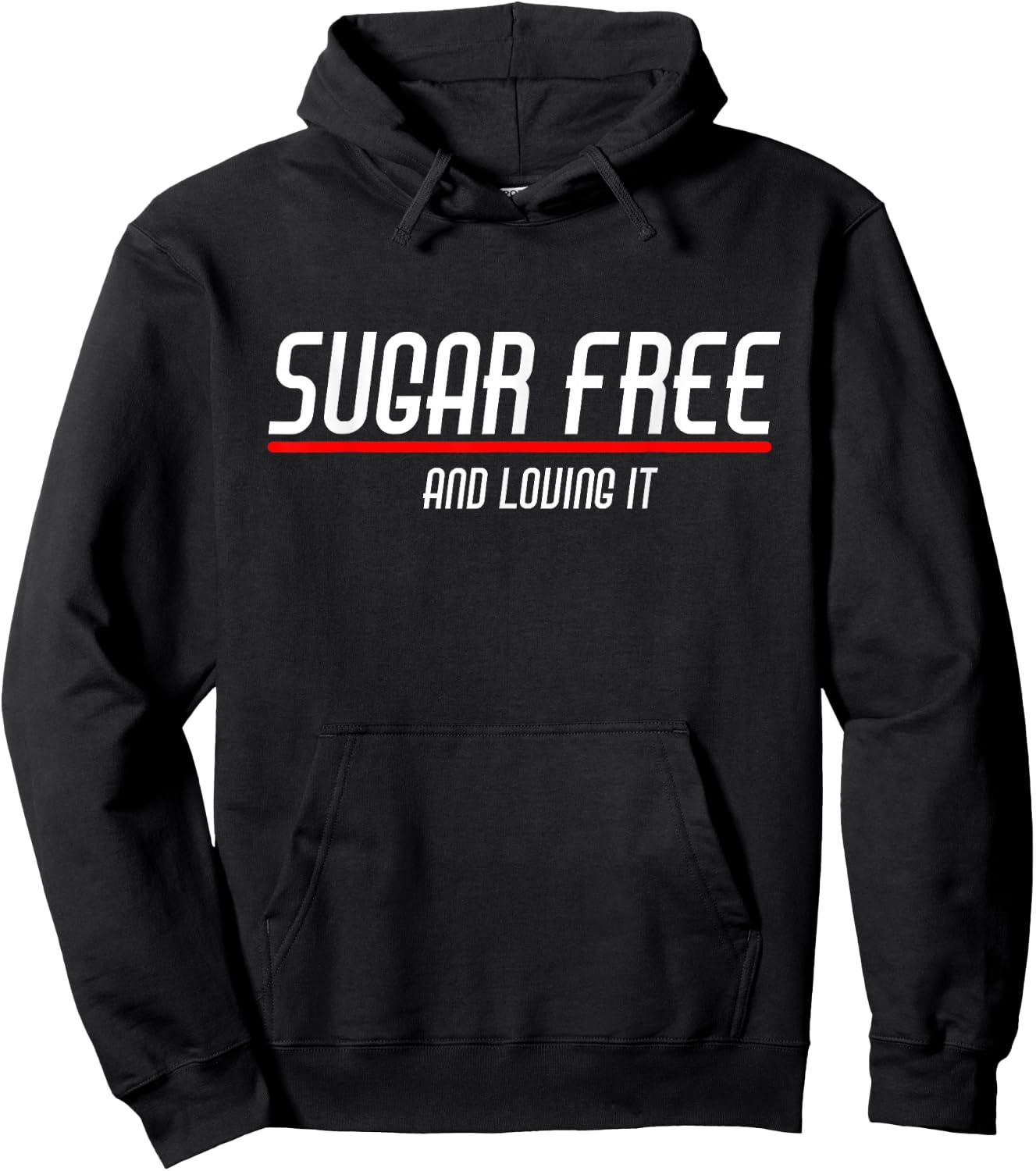 Sugar Free and Loving it Anti Sugar Designs with Retro Text Hoodie - Hoodie | Black