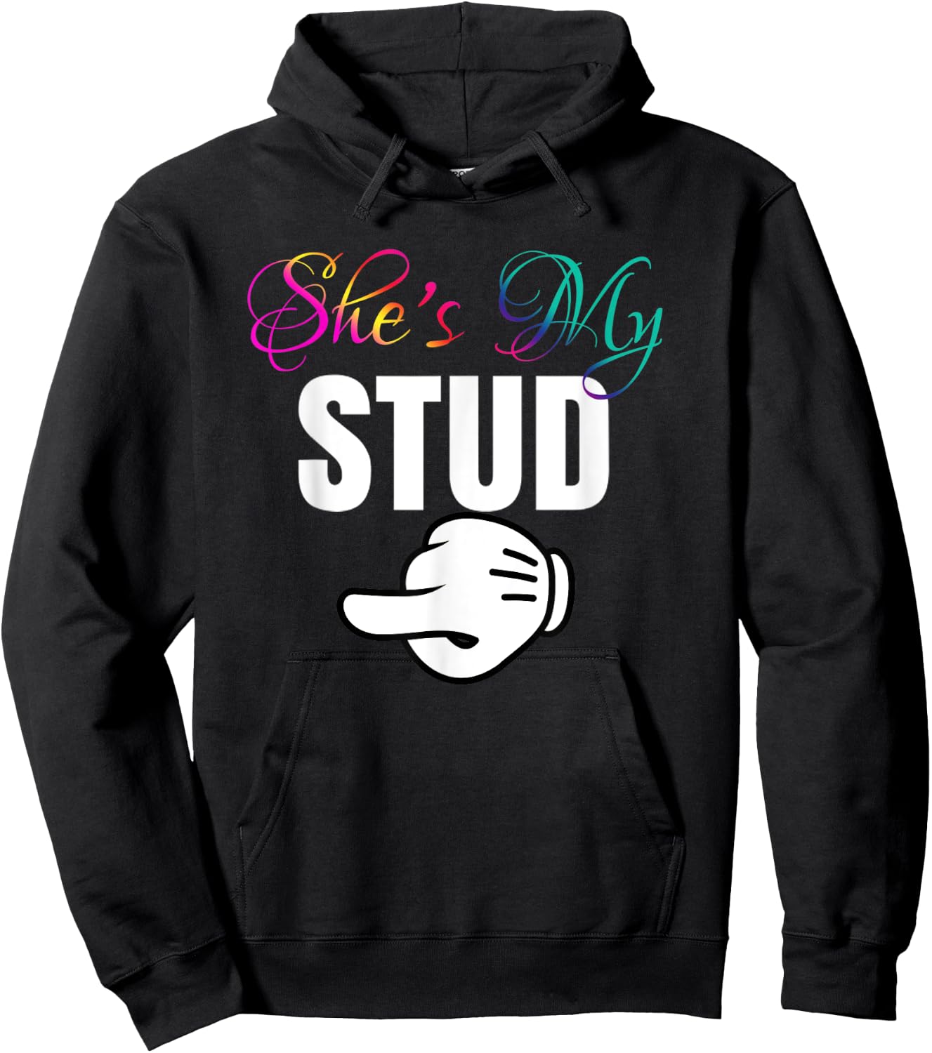 She's My STUD Lesbian Couple Matching Outfit Gift Hoodie - Hoodie | Black