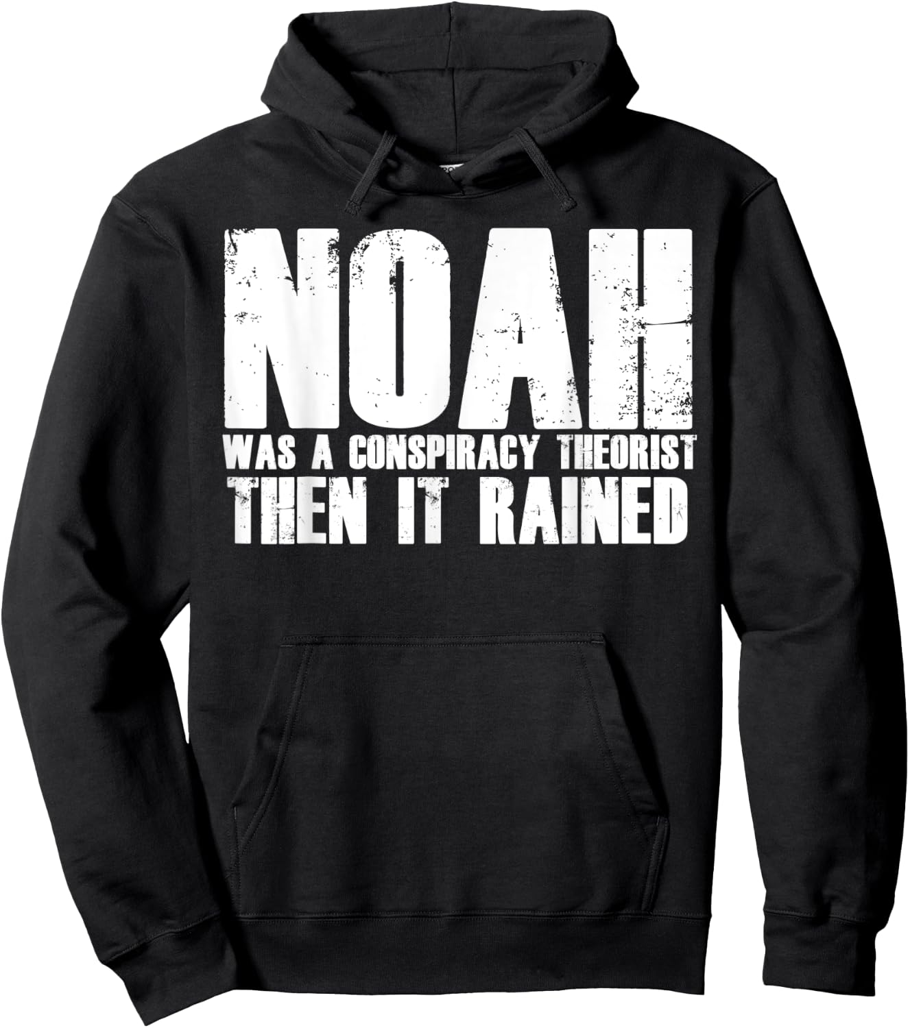 Noah Was A Conspiracy Theorist Then It Rained Hoodie - Hoodie | Black