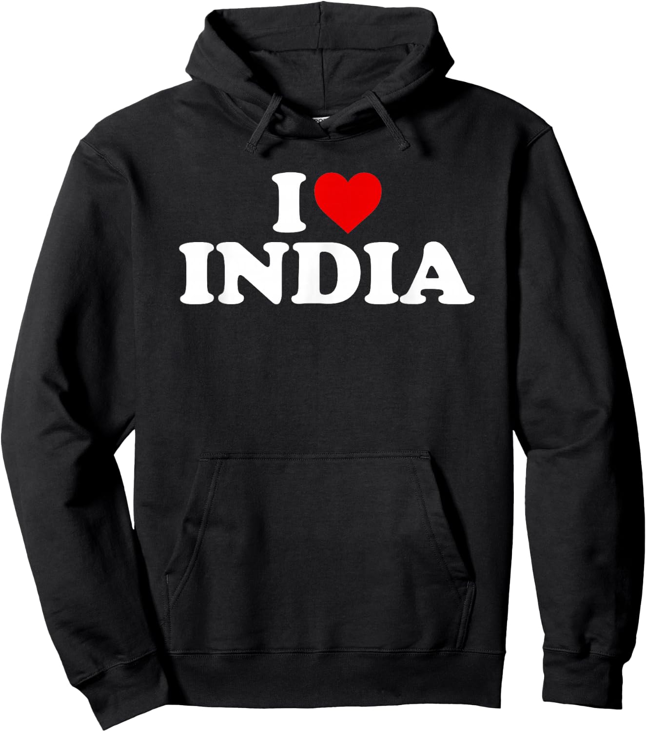 I Love India - Heart Hoodie - Hoodie | Black