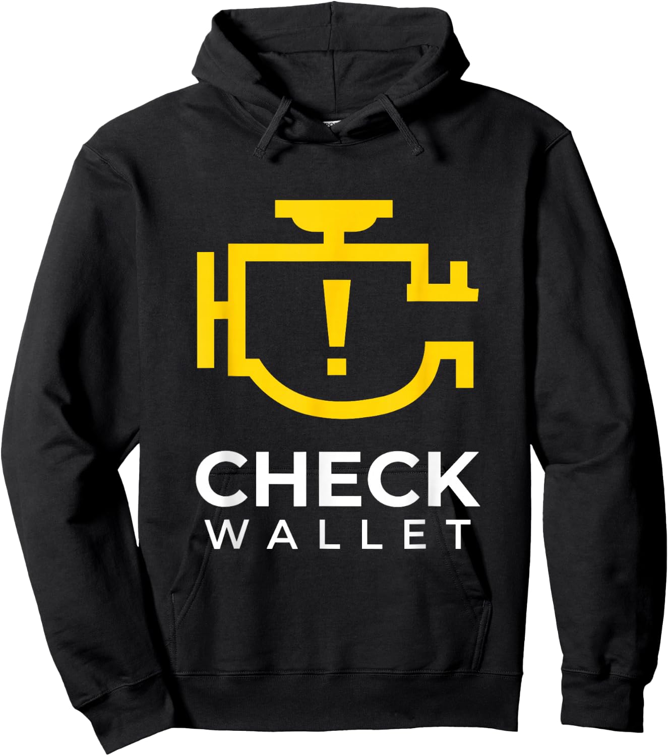 Check Wallet Dad Car Engine Light Mechanic Humor Hoodie - Hoodie | Black