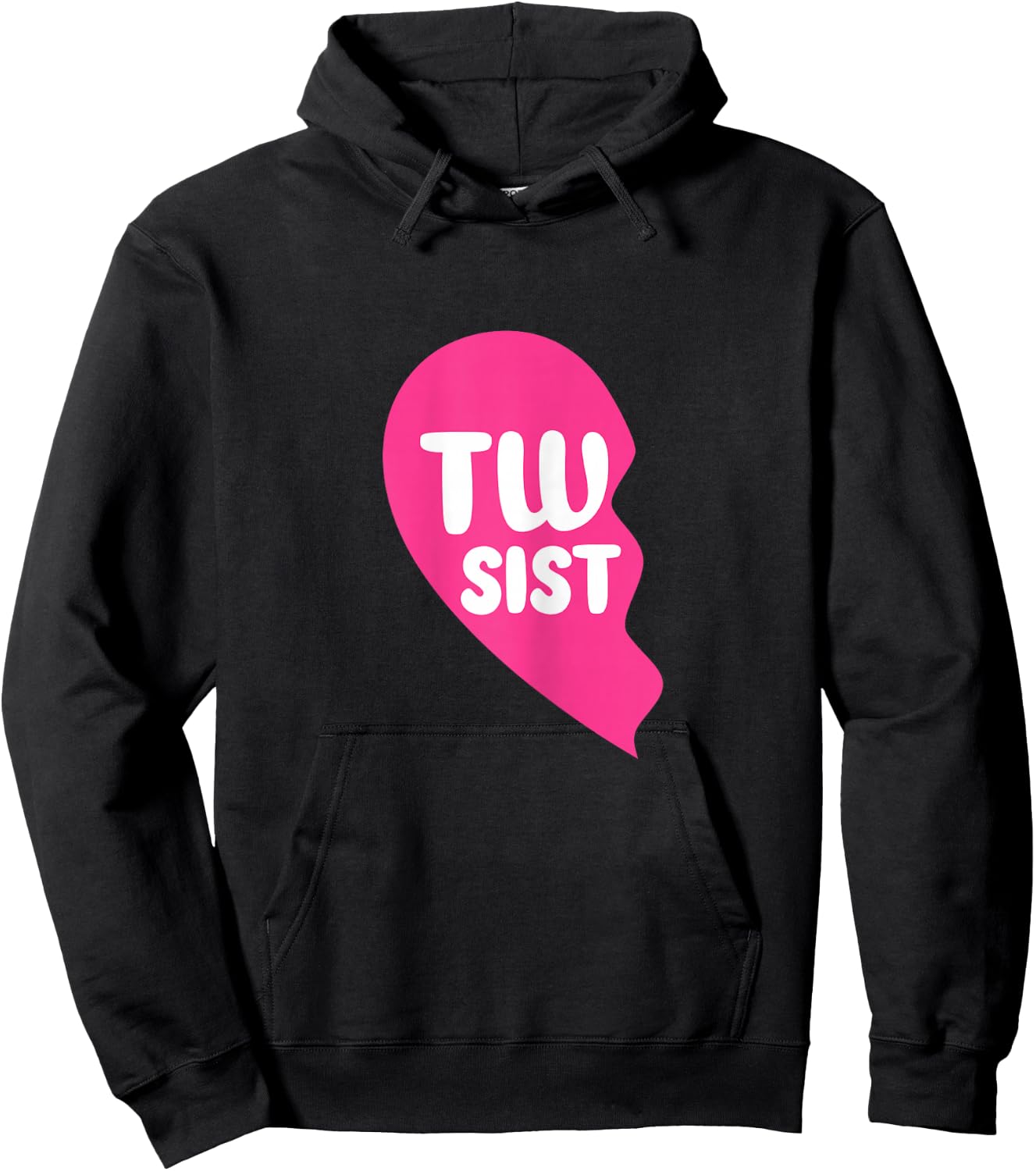 Twin Sisters Half Heart Twins Sibling Matching Hoodie - Hoodie | Black
