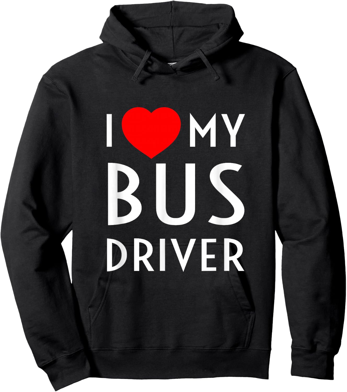 I Love My Bus Driver Red Heart Girlfriend Wife Boyfriend Hoodie - Hoodie | Black