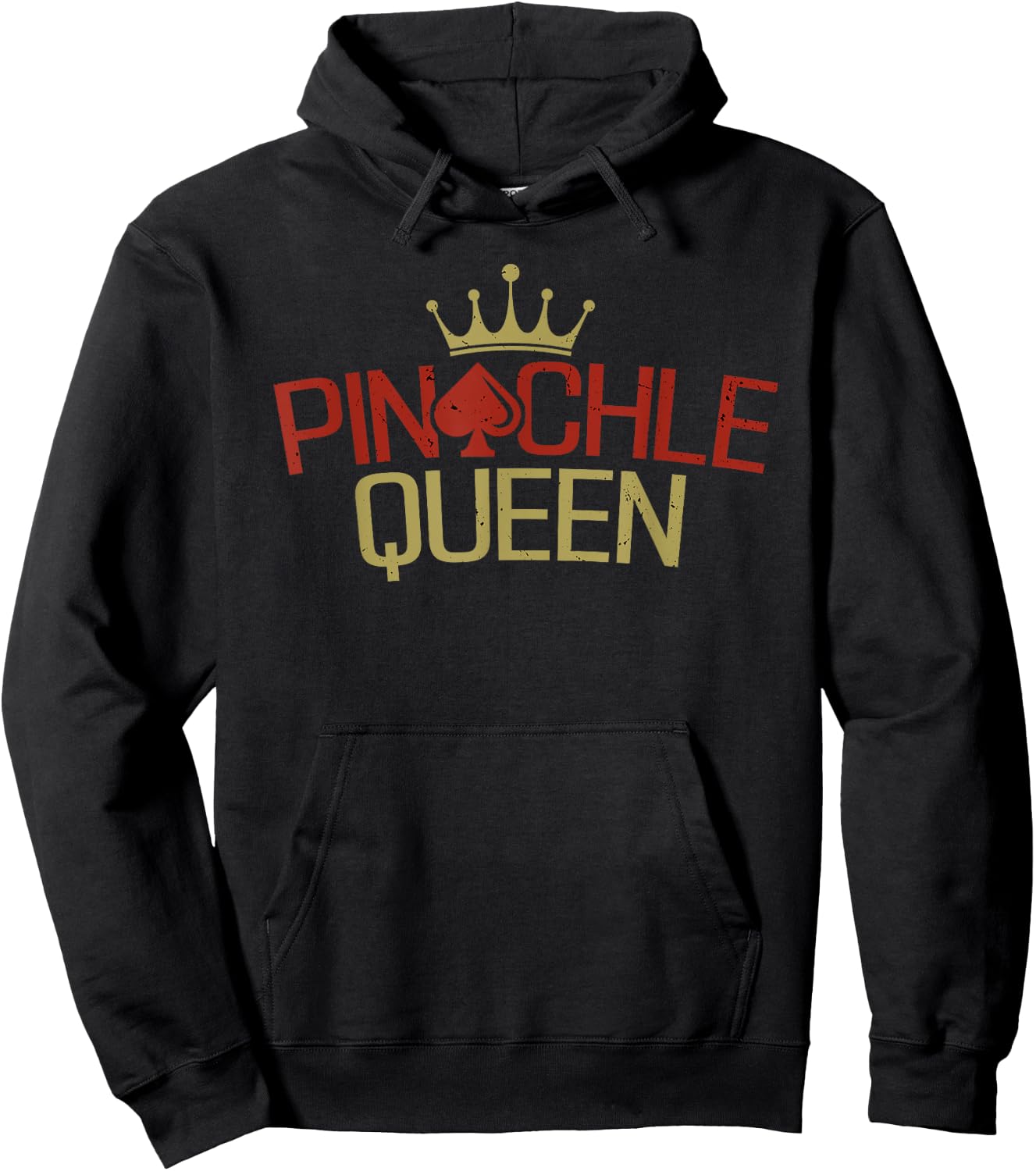 Pinochle Queen Playing Card Game Players Hoodie - Hoodie | Black