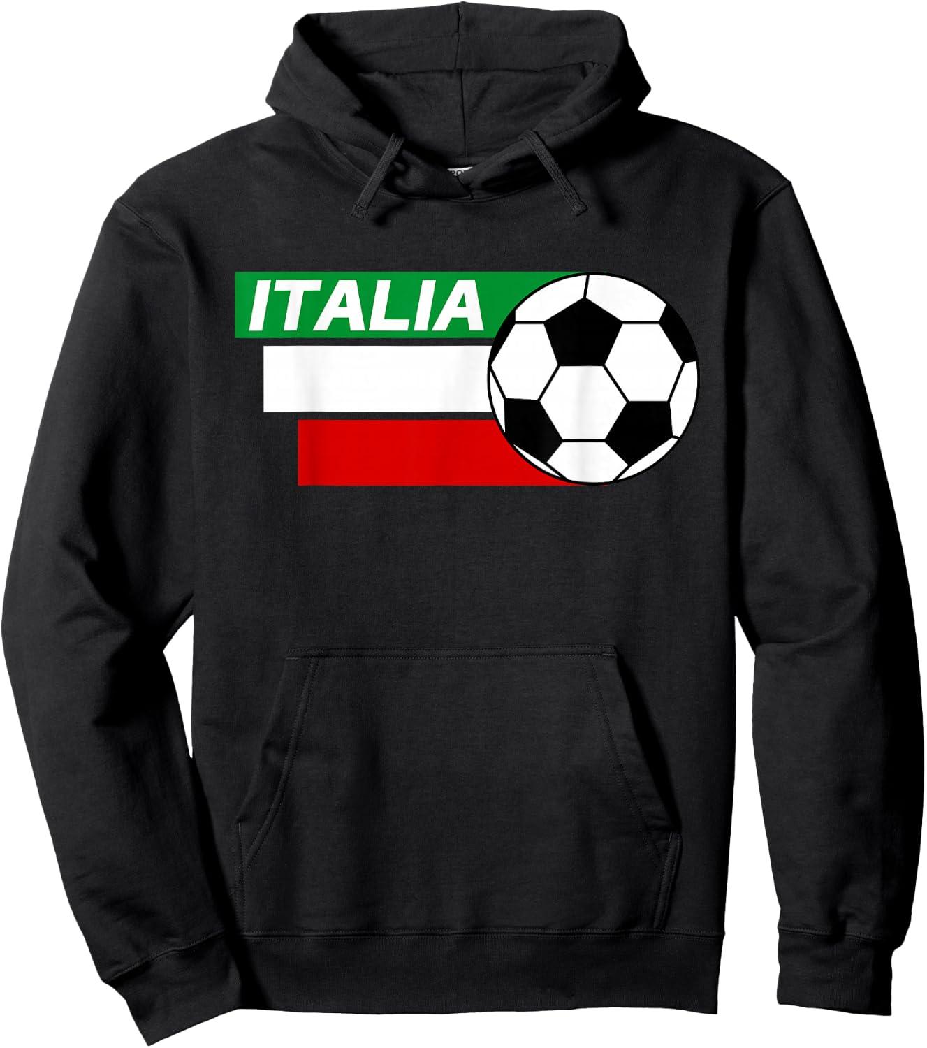 Italy Soccer shirt. Italian flag colors soccer Hoodie - Hoodie | Black