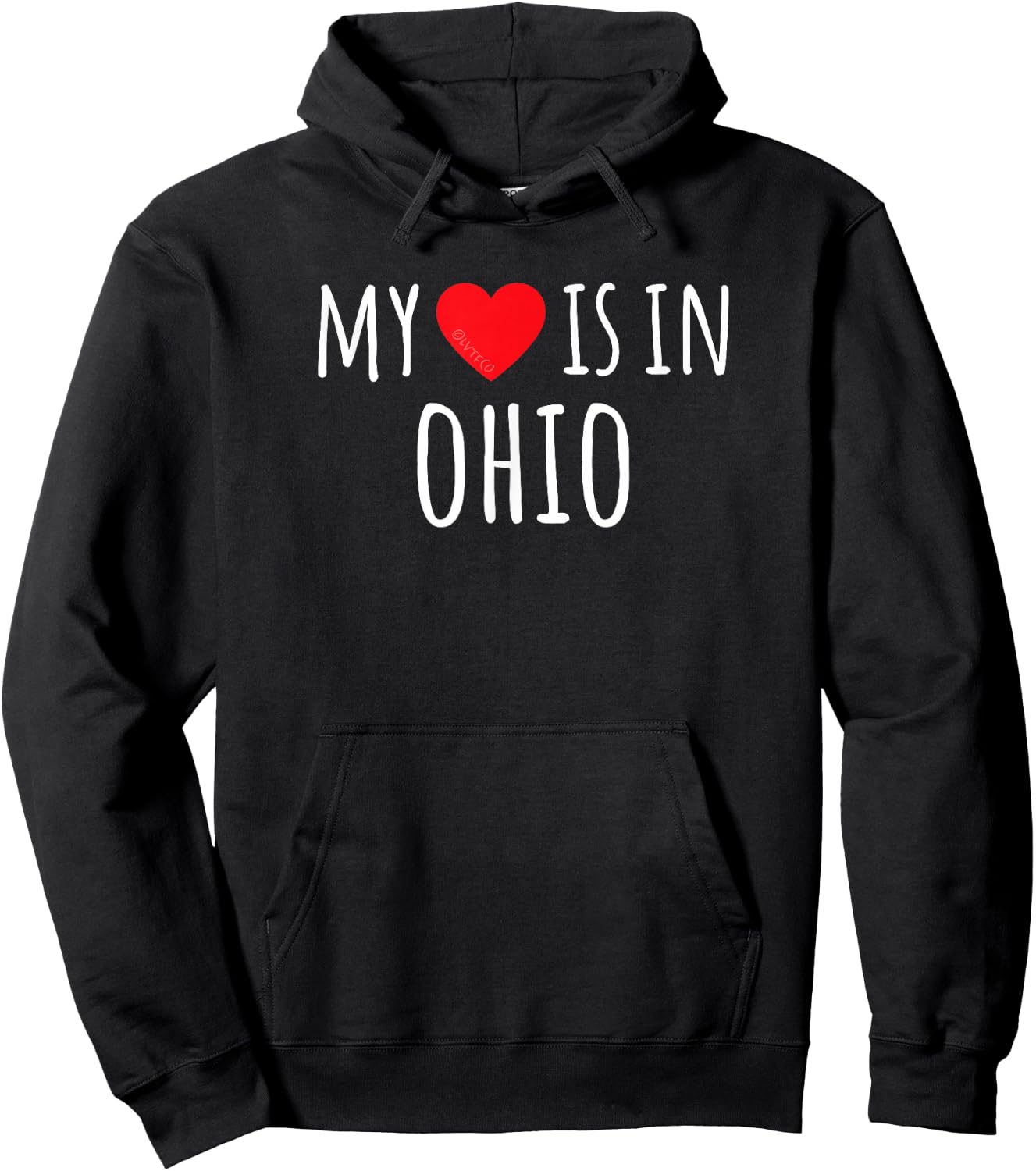 MY HEART IS IN OHIO Cute American State Hoodie - Hoodie | Black