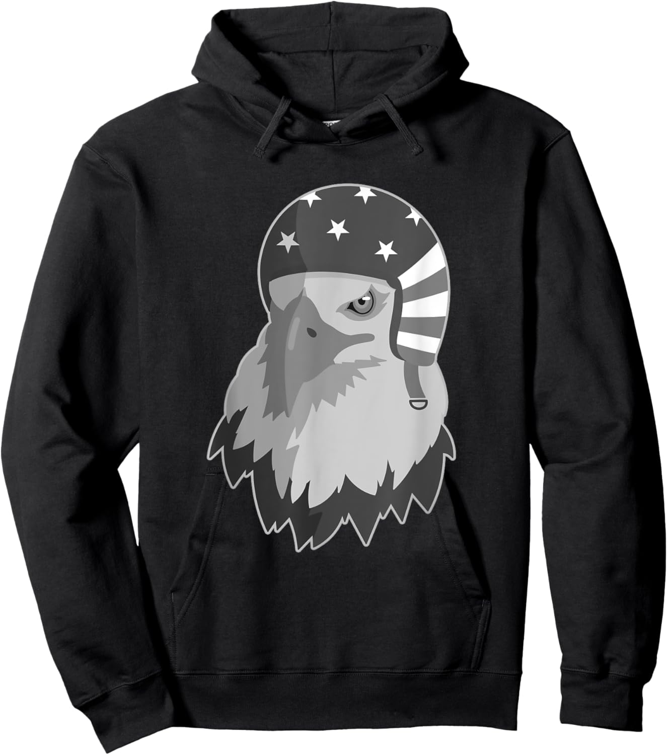 Funny Eagle Mullet Helmet USA 4th Of July American Flag Gift Hoodie - Hoodie | Black