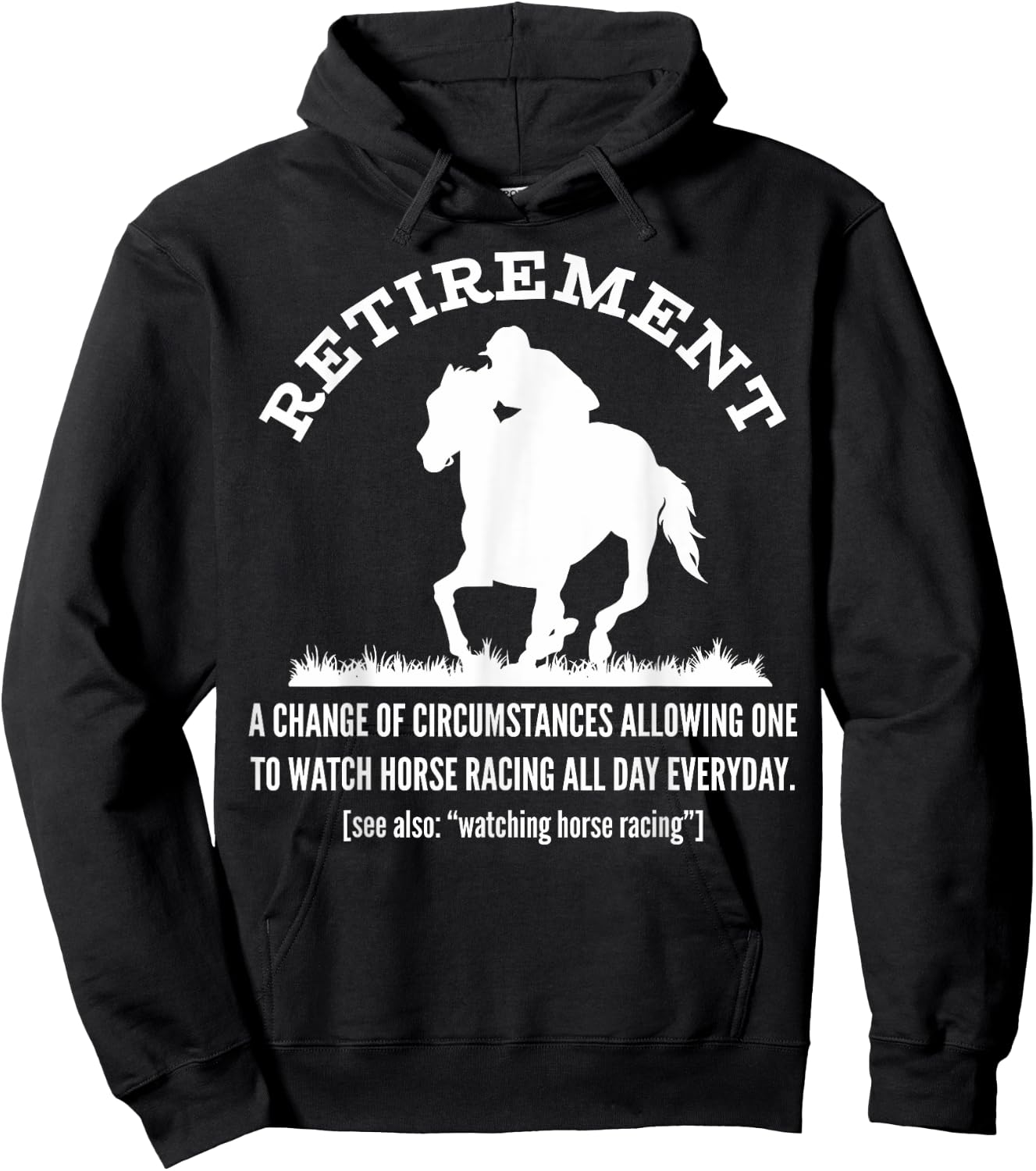 Funny Horse Racing Retirement Vintage KY Derby Horse Hoodie - Hoodie | Black