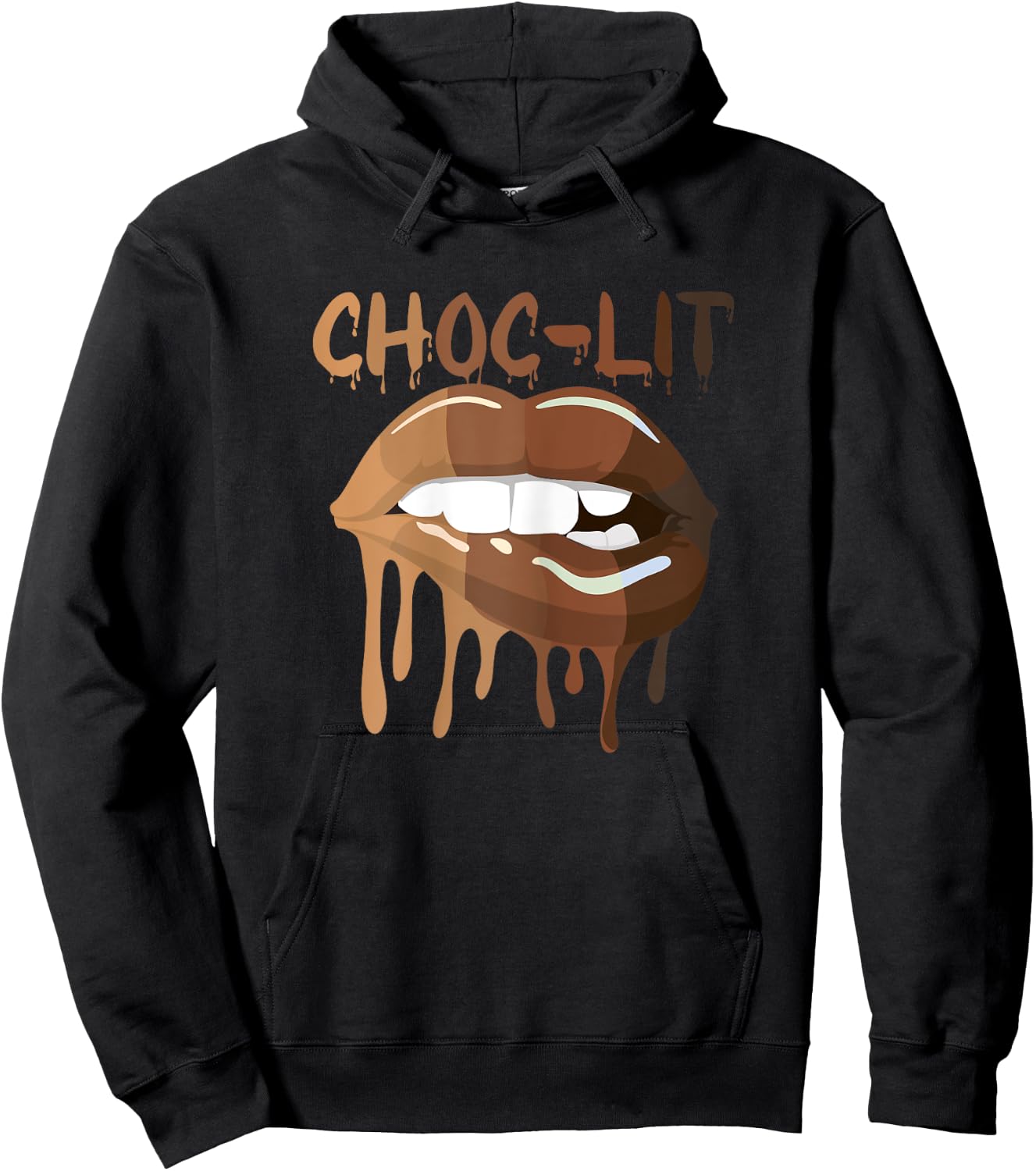 Cool Melanin Girl Lips Graphic , Black Girls Magic Style Hoodie - Hoodie | Black