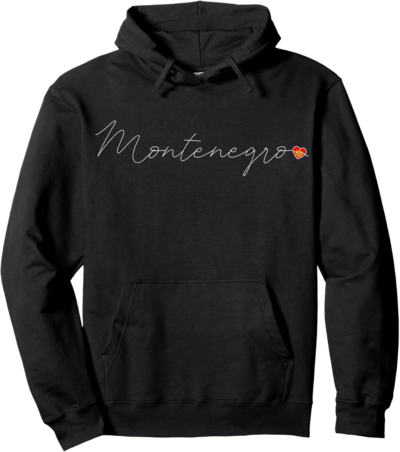 Crna Gora Love Montenegrin Flag and Heart Montenegro Hoodie - Hoodie | Black