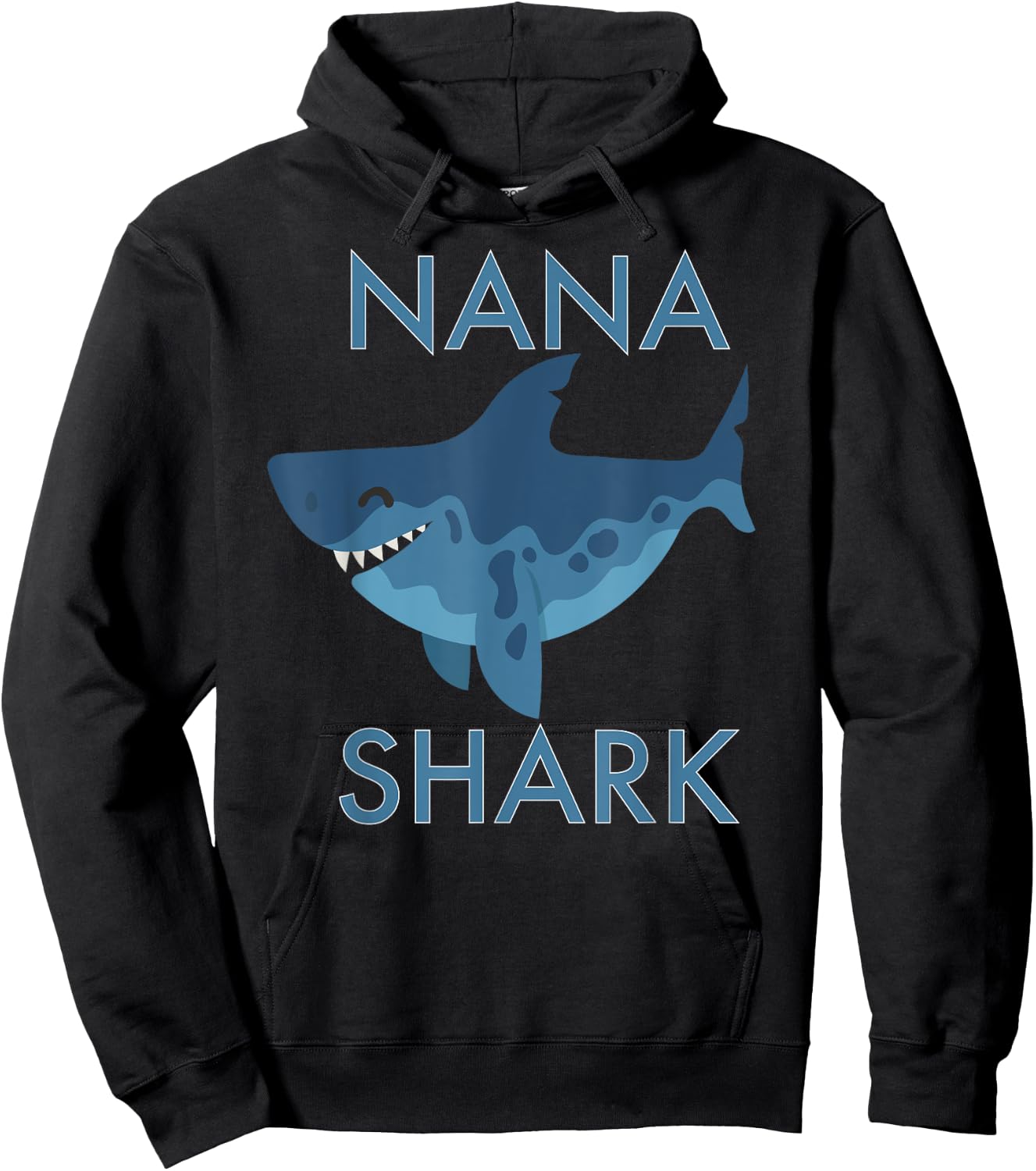 Cute Nana Shark Grandma Matching Family Hoodie - Hoodie | Black