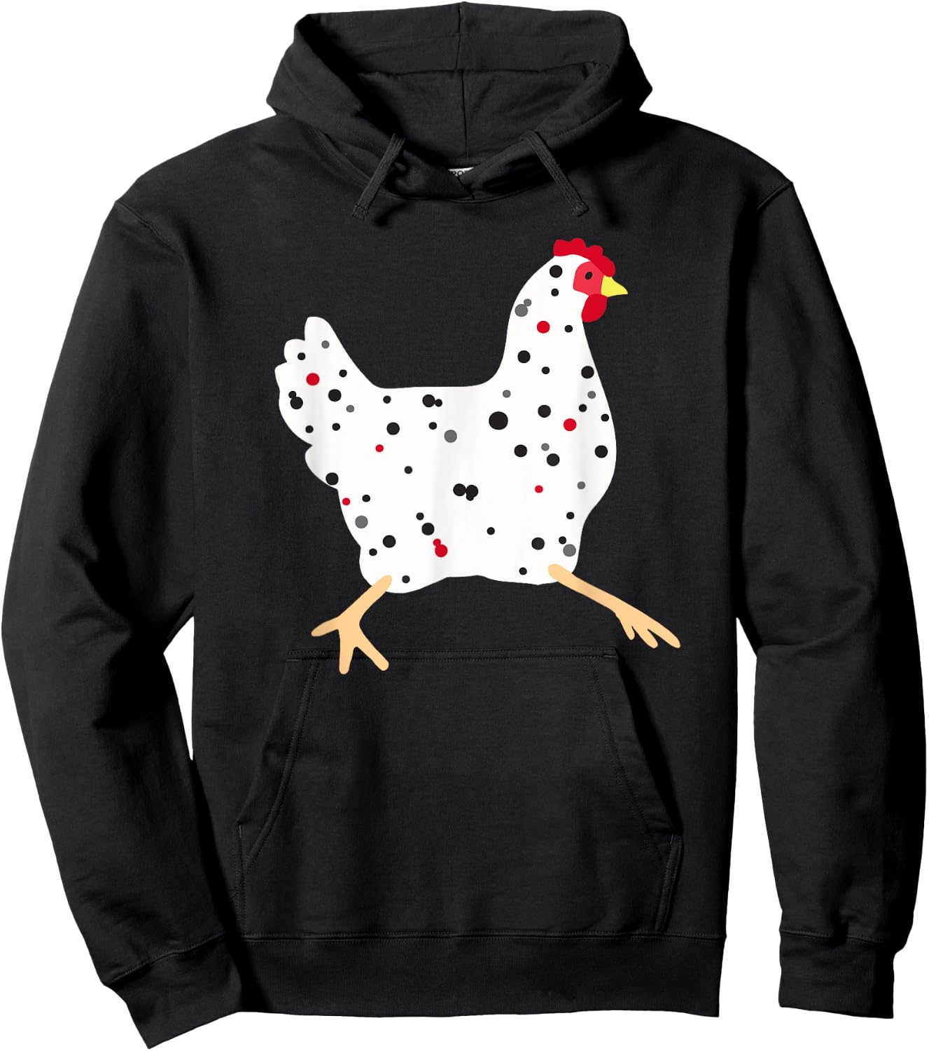 Chicken Hen Cute Polka Dot Chicken Hoodie - Hoodie | Black