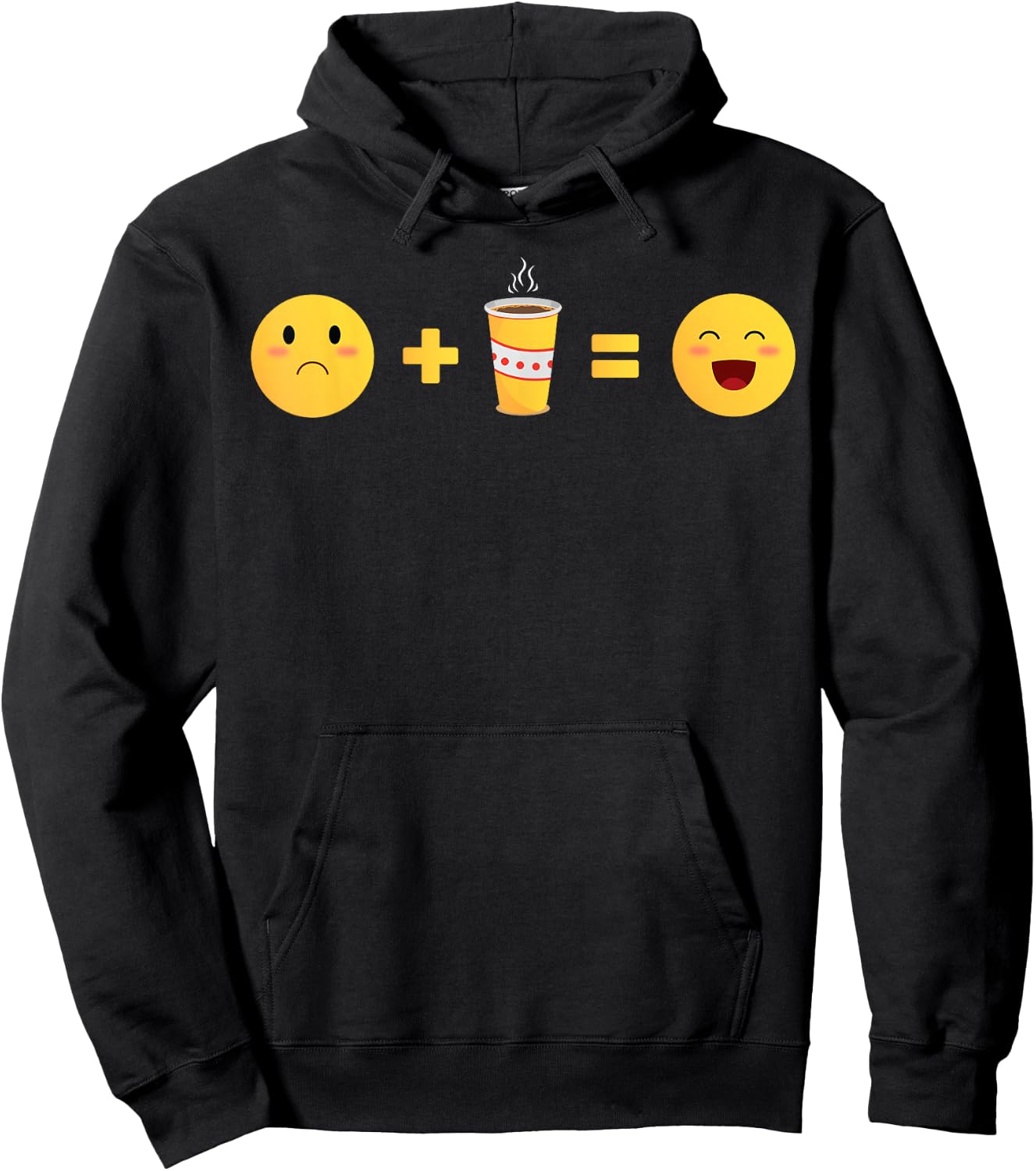 Mood - Coffee - Face Math - Emoticon - Sadboi - Smile Hoodie - Hoodie | Black