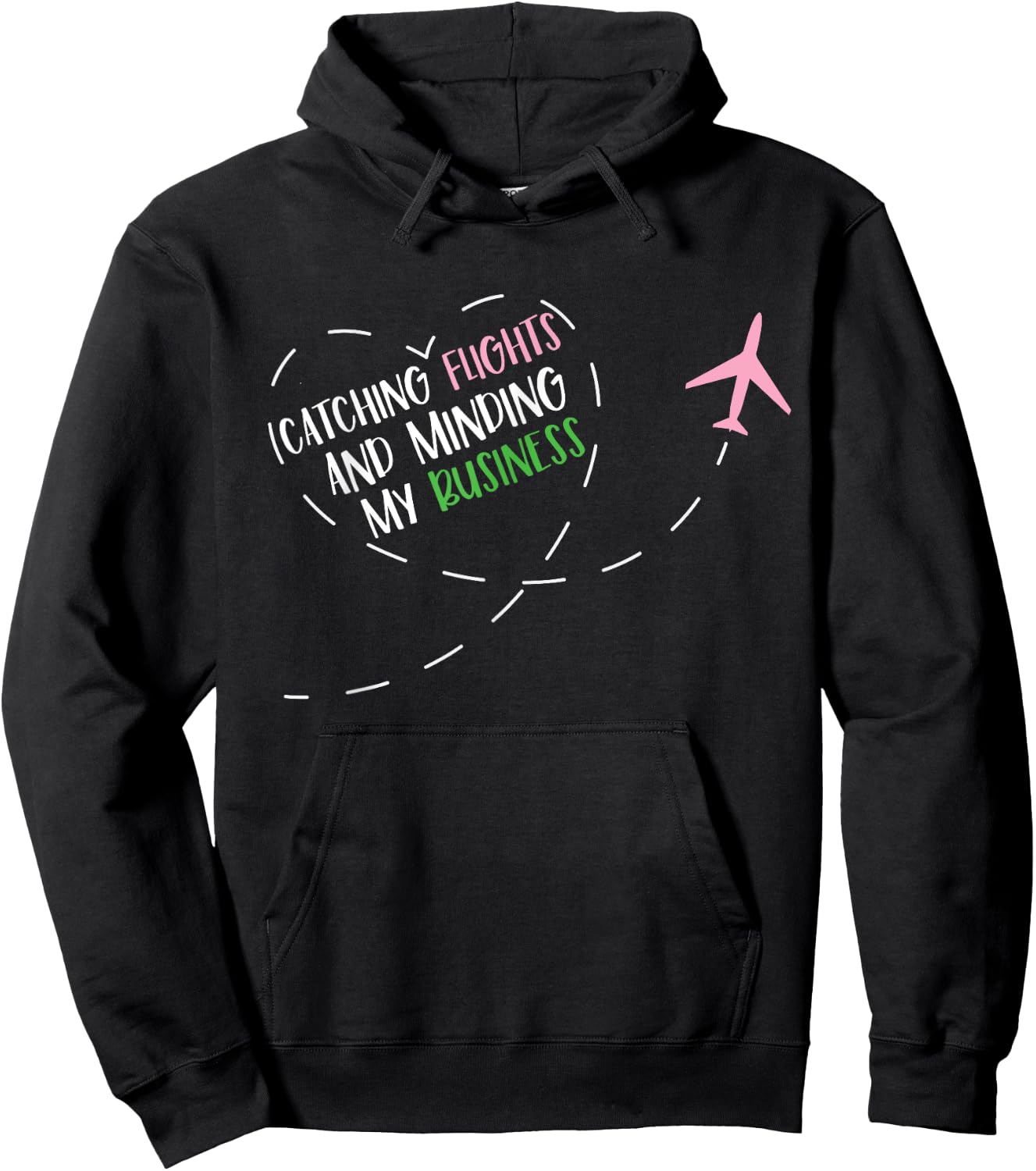 Catching Flights & Minding My Business Tavel Vintage Hoodie - Hoodie | Black