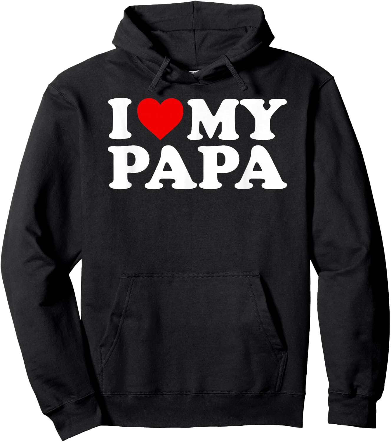 I Love My Papa Design with Heart Hoodie - Hoodie | Black