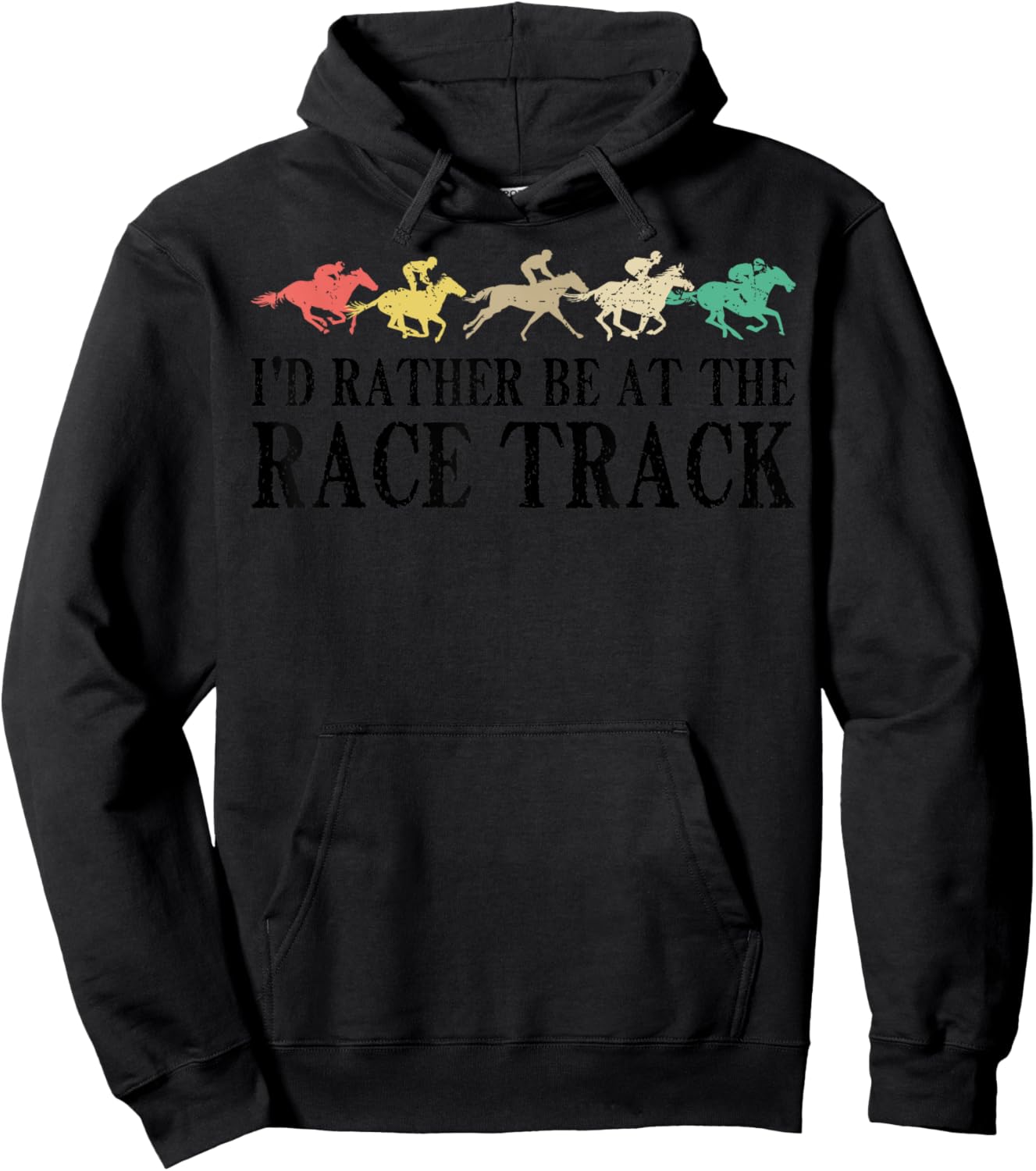 Funny Race Track Horse Racing Gift Men Women Cool Horse Race Hoodie - Hoodie | Black