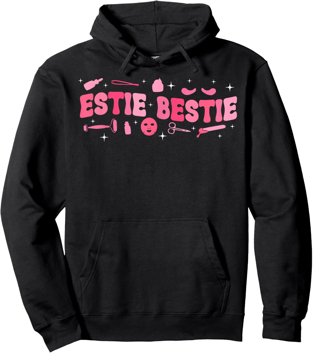 Estie Bestie Esthetician Esthetics Groovy Estheticians Hoodie - Hoodie | Black