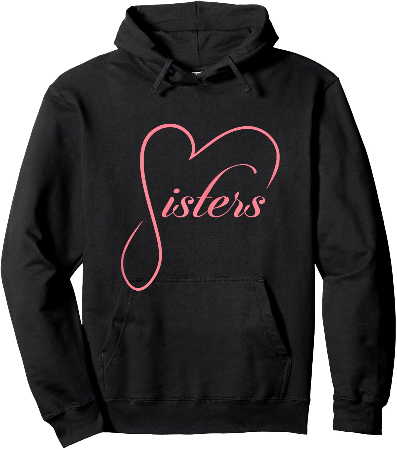 Sisters Heart Design Siblings Love Family Sis Hoodie - Hoodie | Black