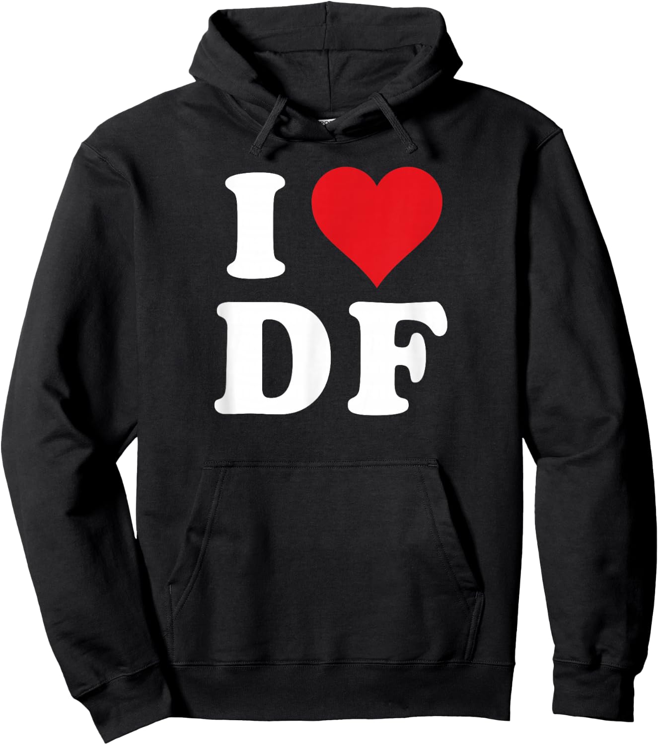 I Heart DF Initials I Love D.F. First And Last Name D F Hoodie - Hoodie | Black