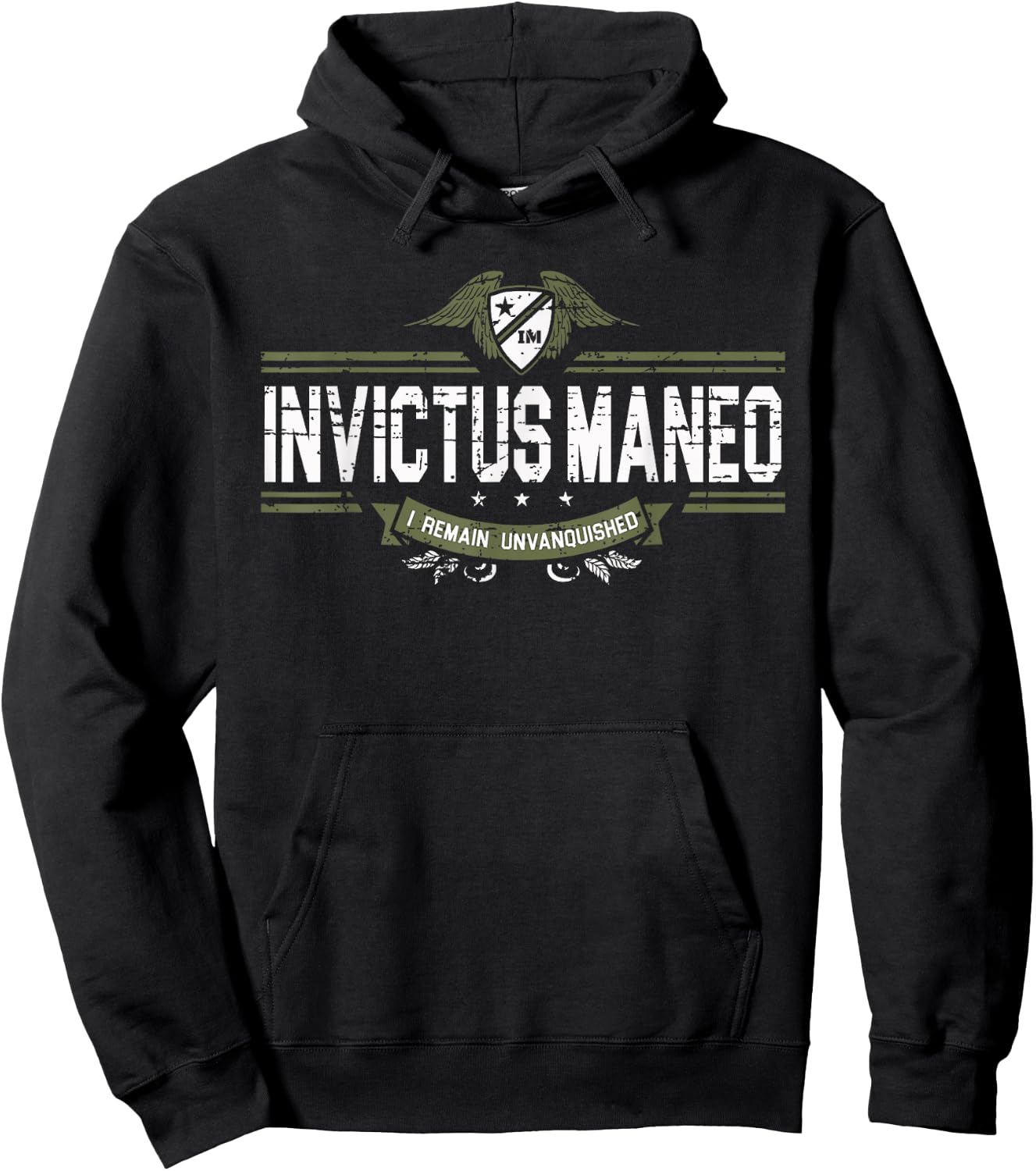 Invictus Maneo - meaning in Latin "I Remain Unvanquished" Hoodie - Hoodie | Black