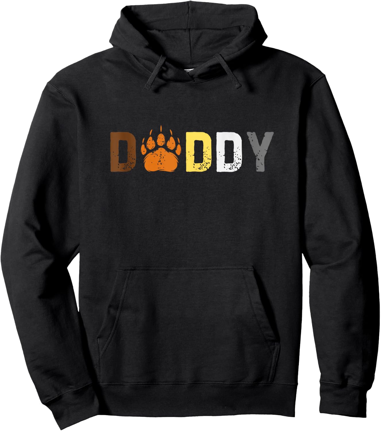 Gay Daddy Bear Pride Subtle Retro Style Hoodie - Hoodie | Black