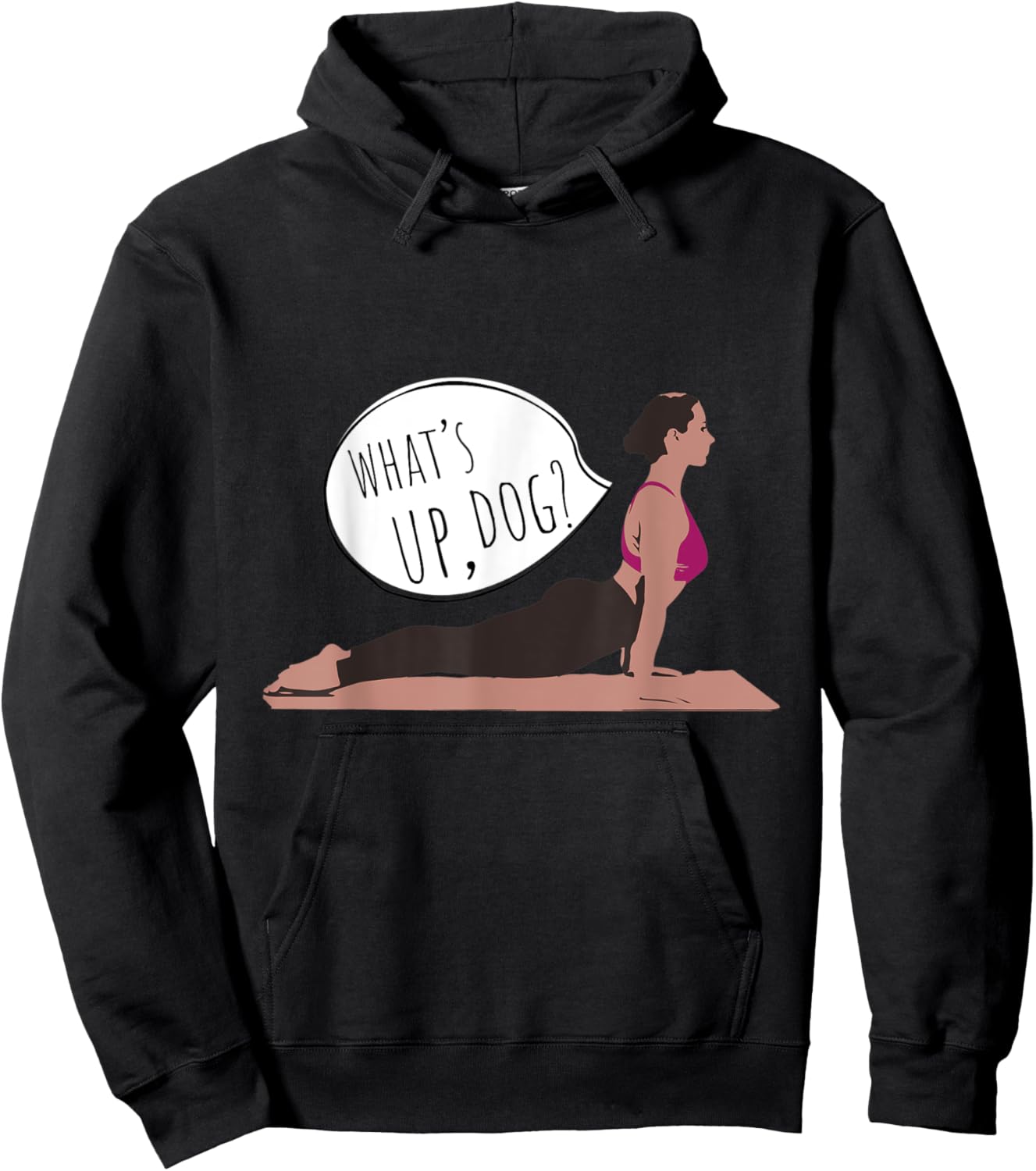 What Up Dog Funny Yoga For Exercising Men Women Kids Hoodie - Hoodie | Black