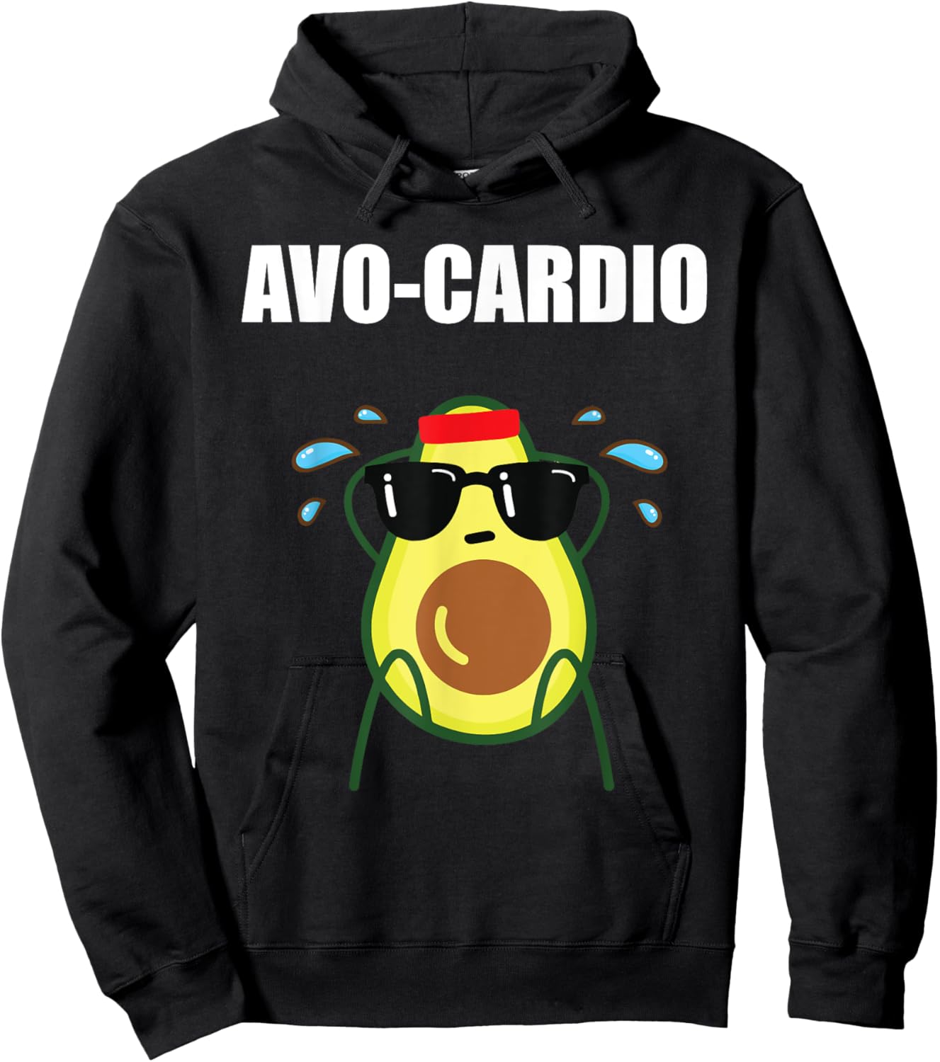 Funny Gym Exercise Pun Avocado Avo-Cardio Hoodie - Hoodie | Black