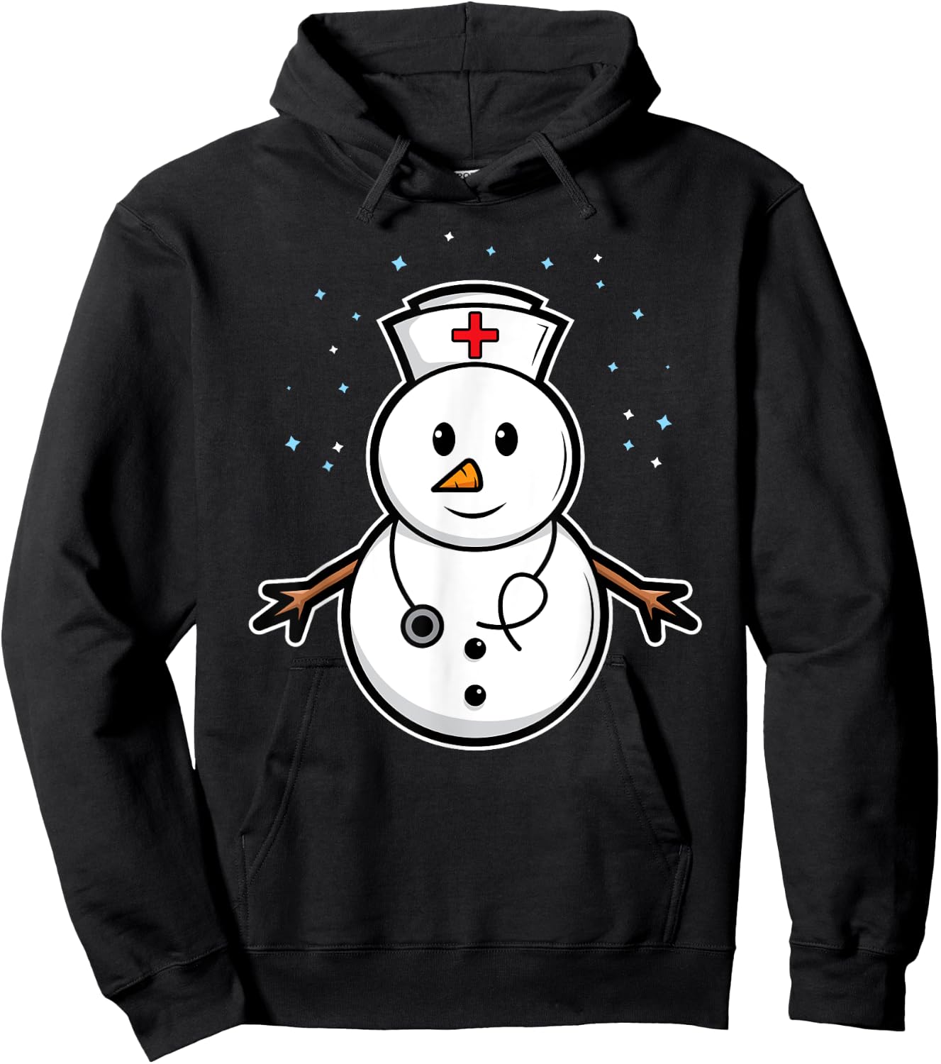 Medical Snowman Nurse Doctor Christmas Holidays Winter Snow Hoodie - Hoodie | Black