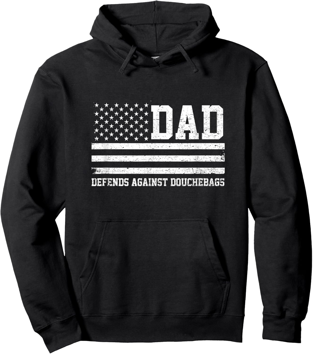 Dad Defends Against Douchebags Apparel Father Day Quote Hoodie - Hoodie | Black