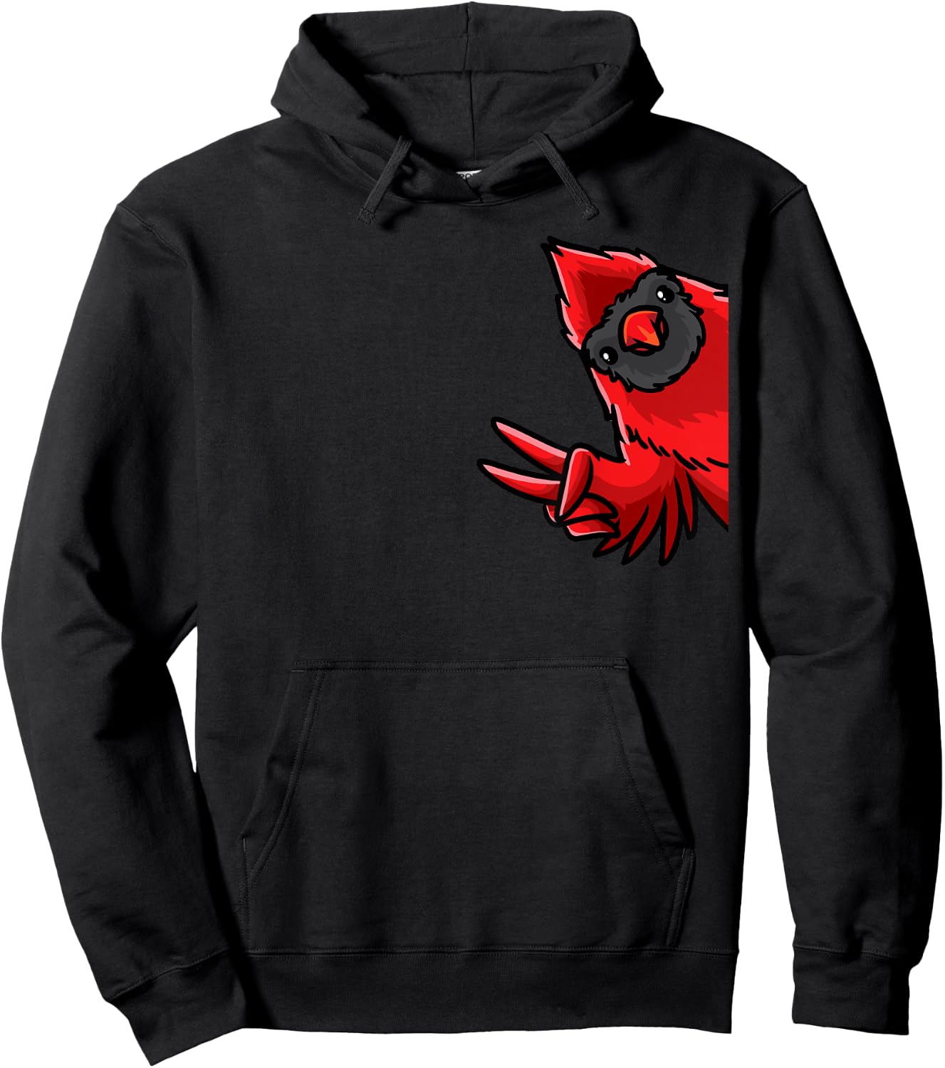 Northern Cardinal Bird Red Cardinal From Side Hoodie - Hoodie | Black